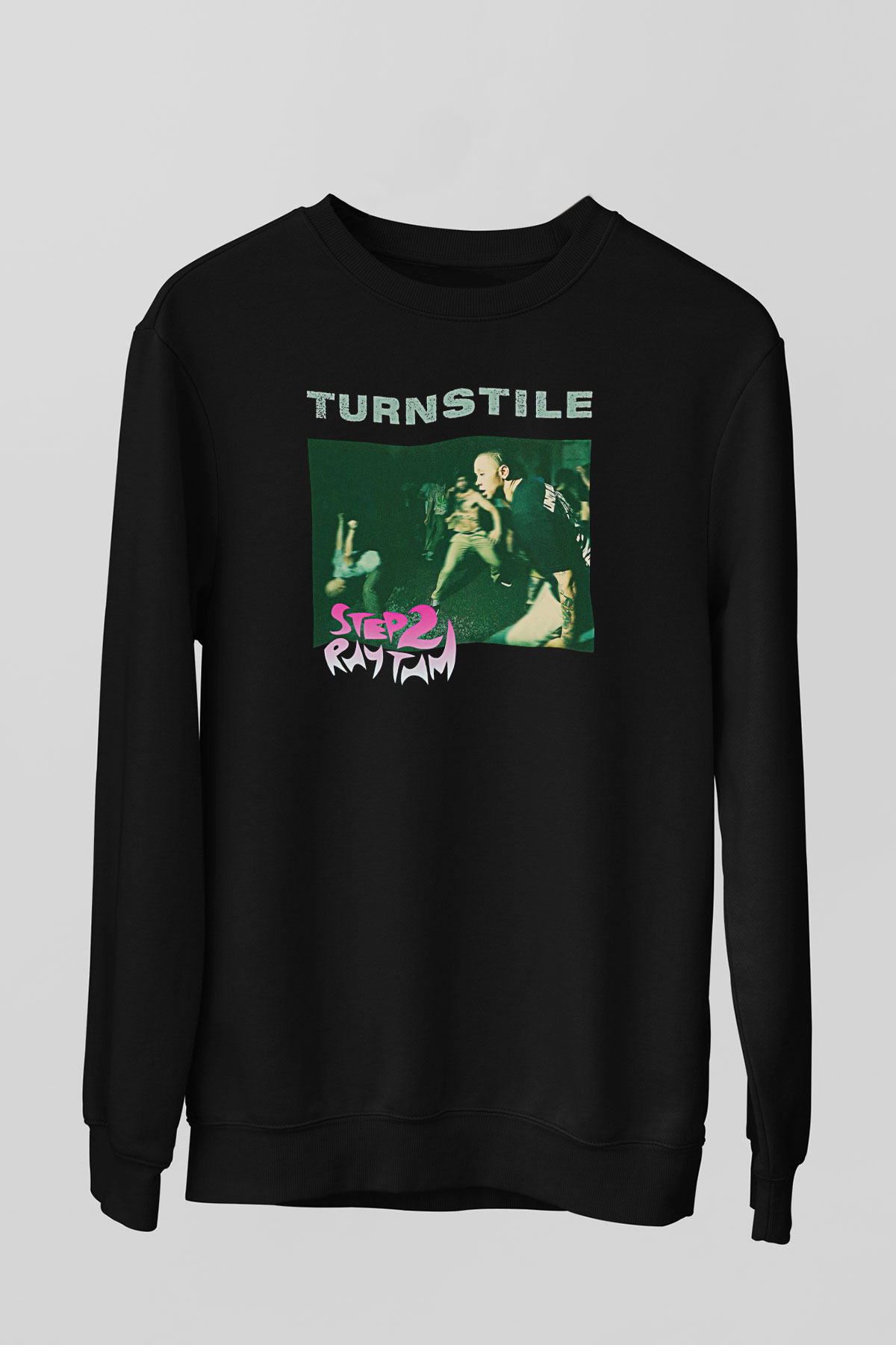 Turnstile Baskılı Unisex Siyah Sweatshirt