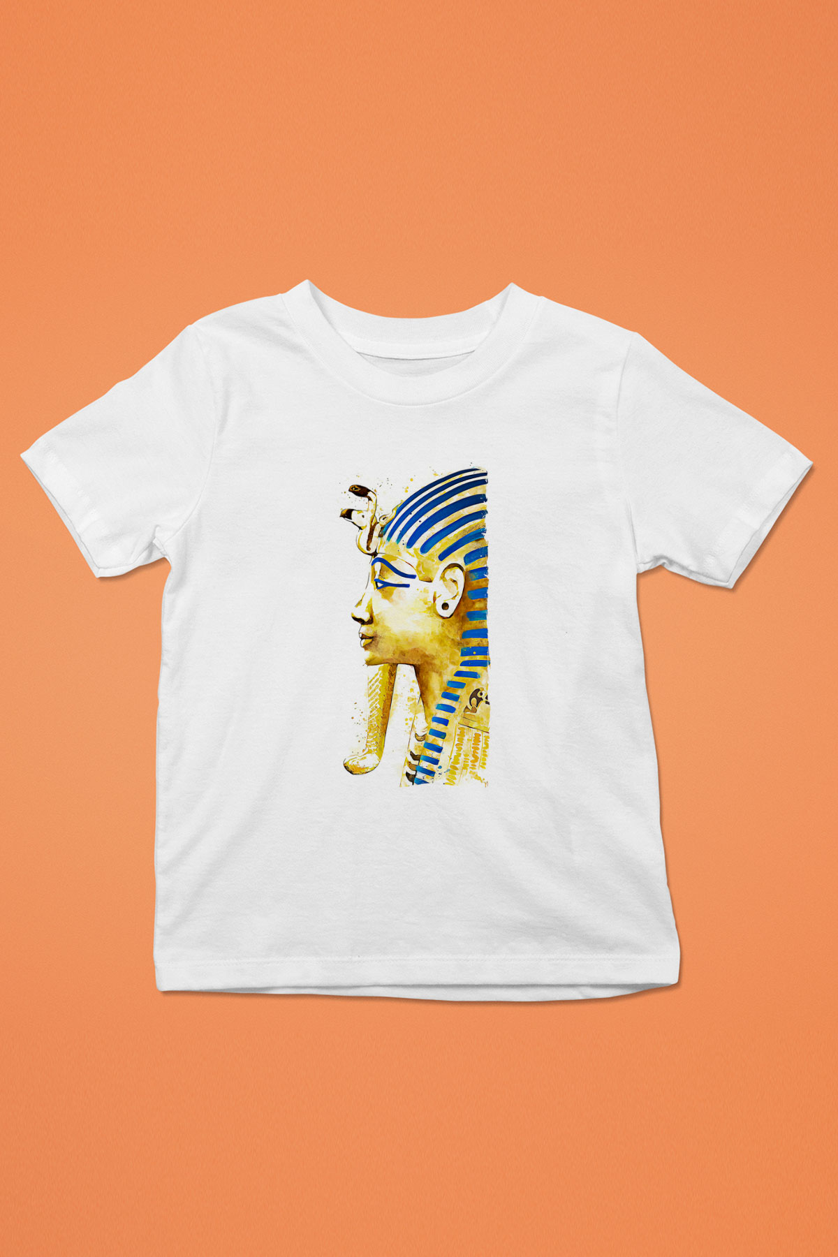 Tutankhamun Baskılı Beyaz Unisex Beyaz Çocuk Tişört - Tshirt