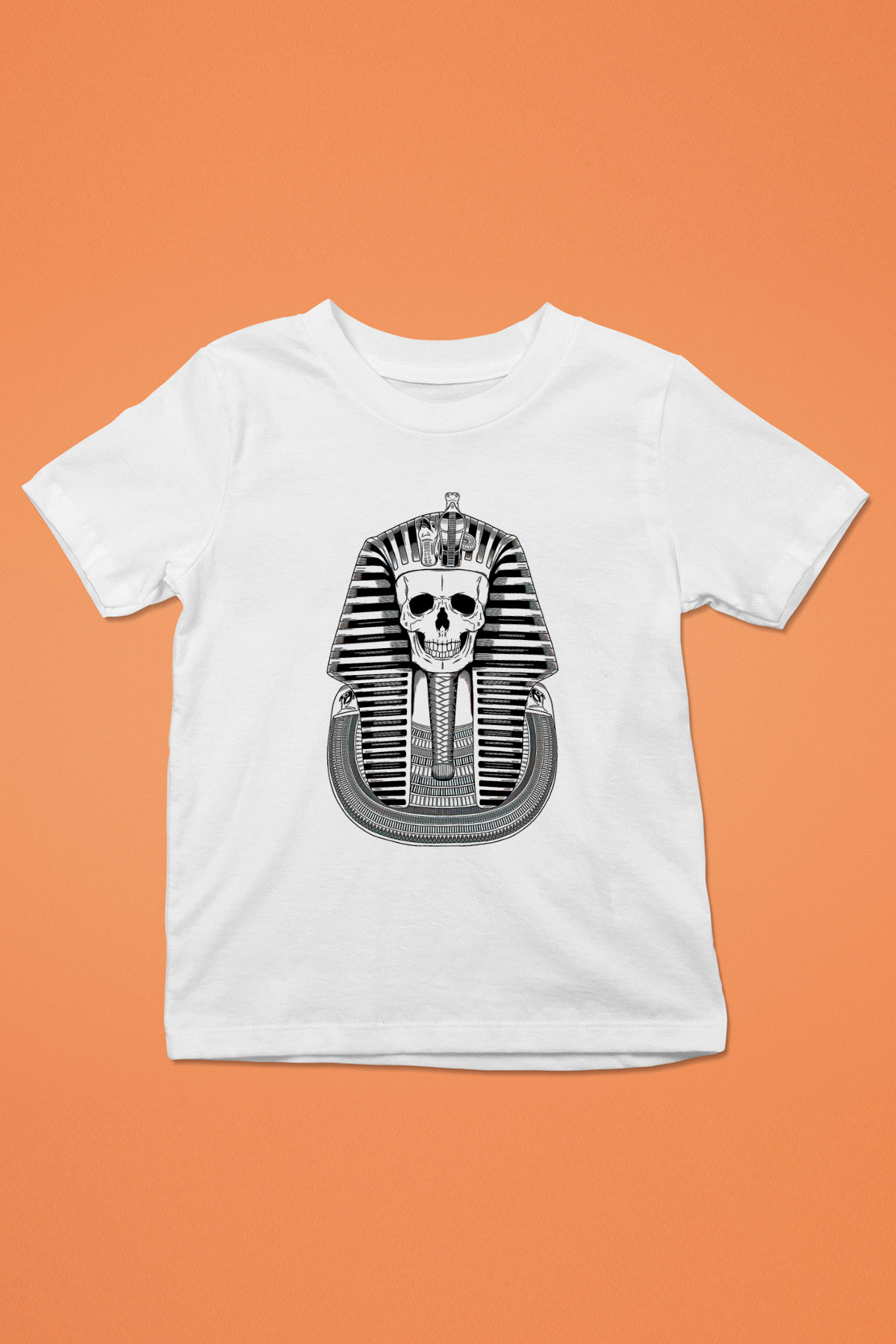 Tutankhamun Baskılı Beyaz Unisex Beyaz Çocuk Tişört - Tshirt