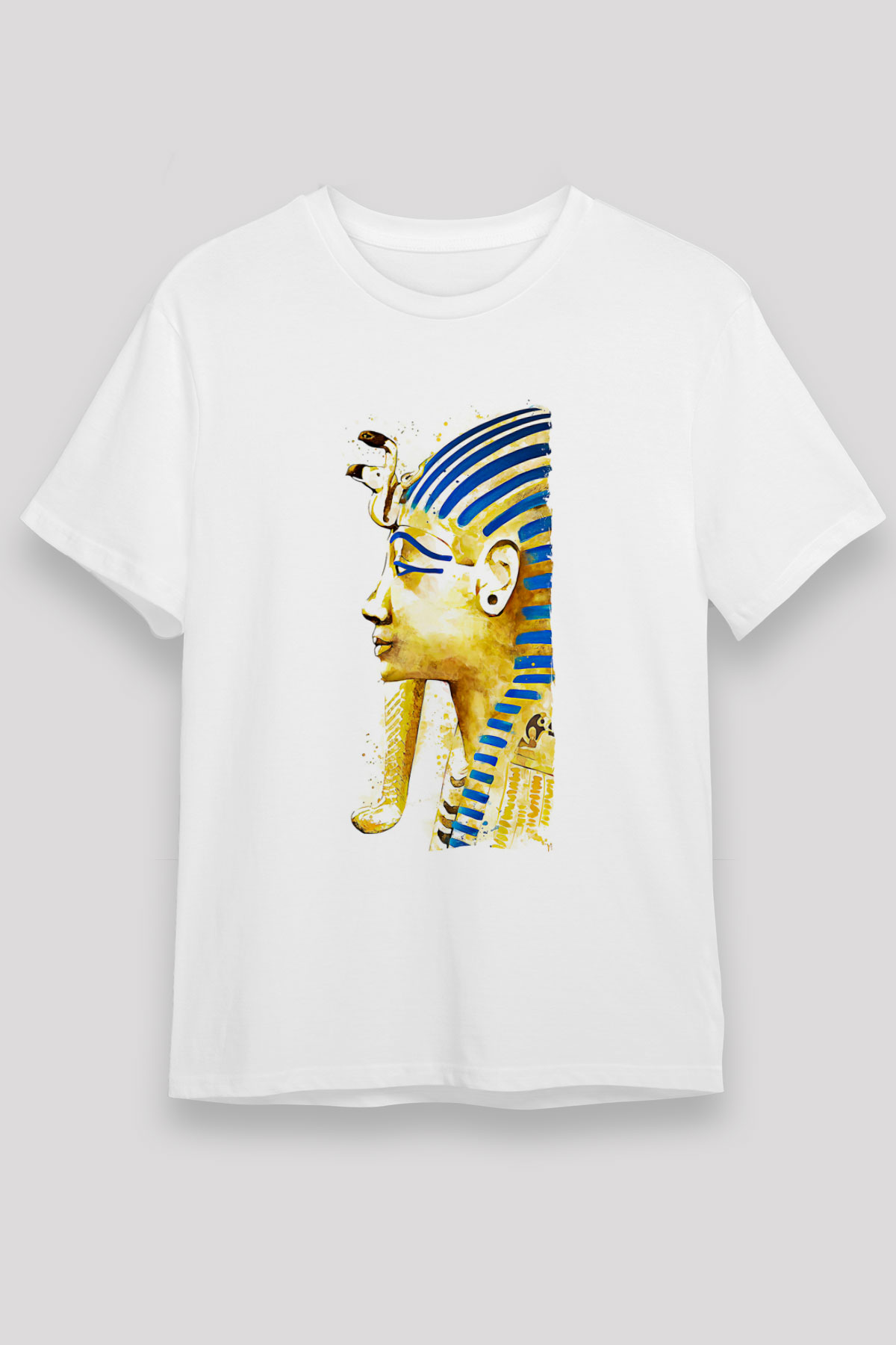 Tutankhamun Unisex Baskılı Beyaz Tişört - Tshirt