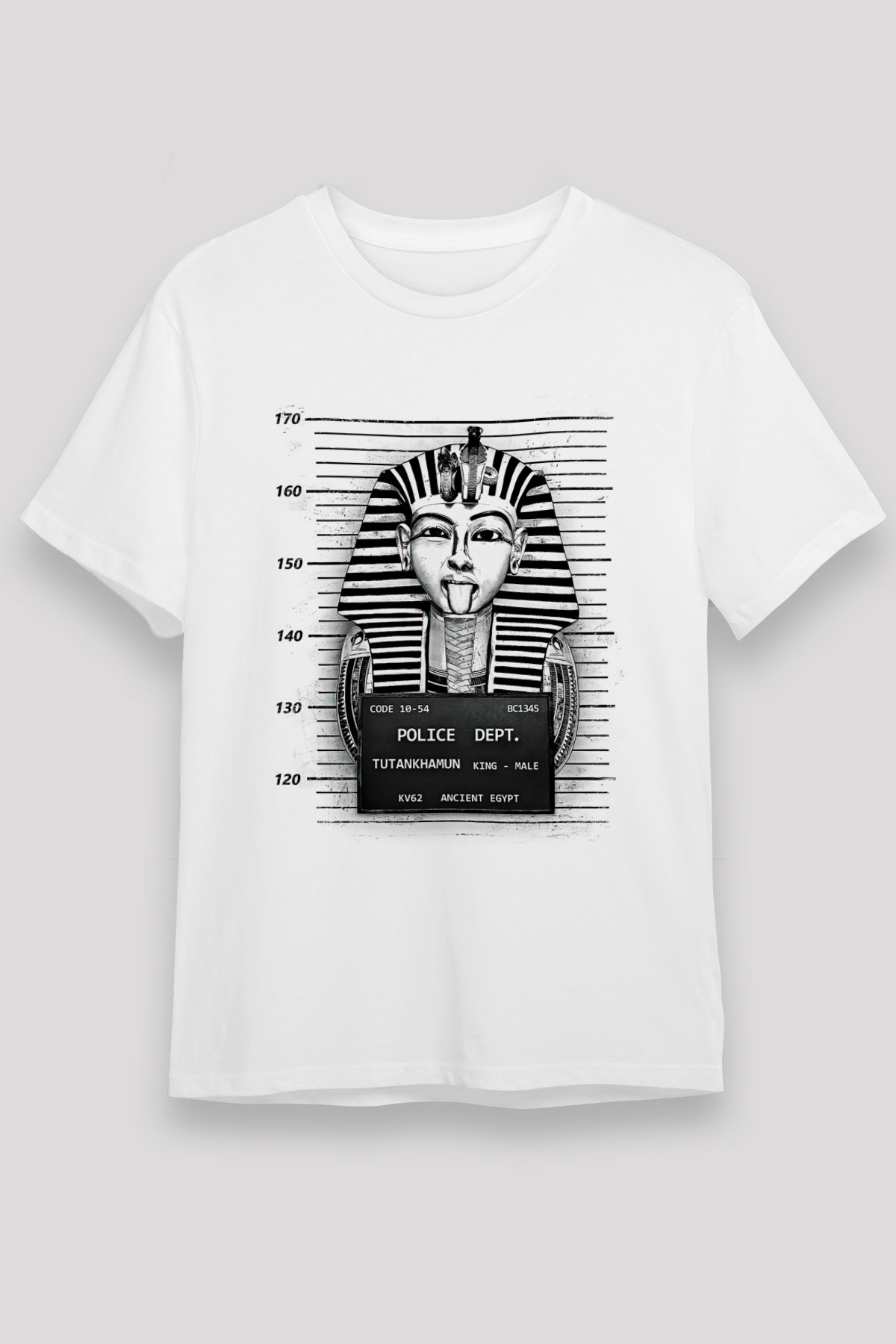 Tutankhamun Unisex Baskılı Beyaz Tişört - Tshirt