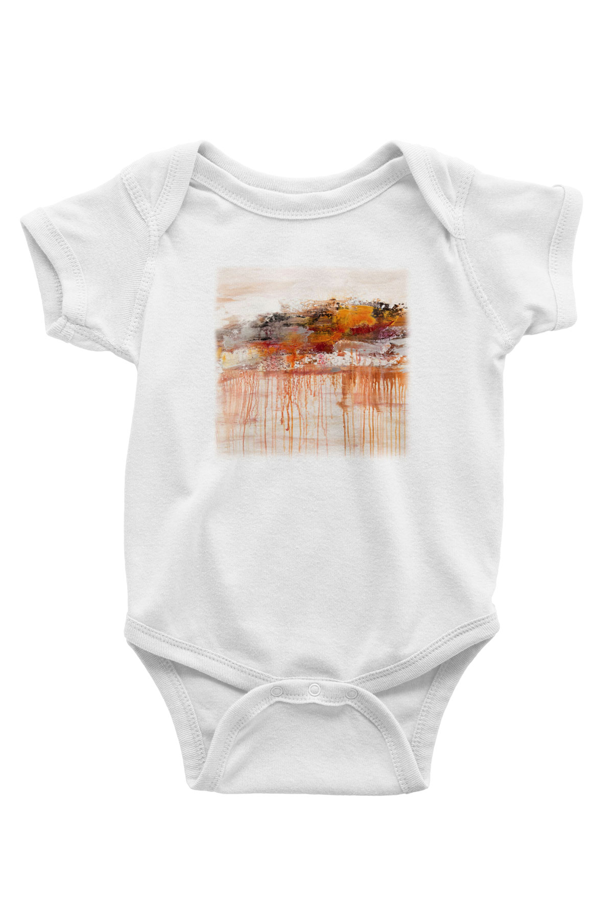 Tuval Baskılı Beyaz Unisex Bebek Body - Zıbın