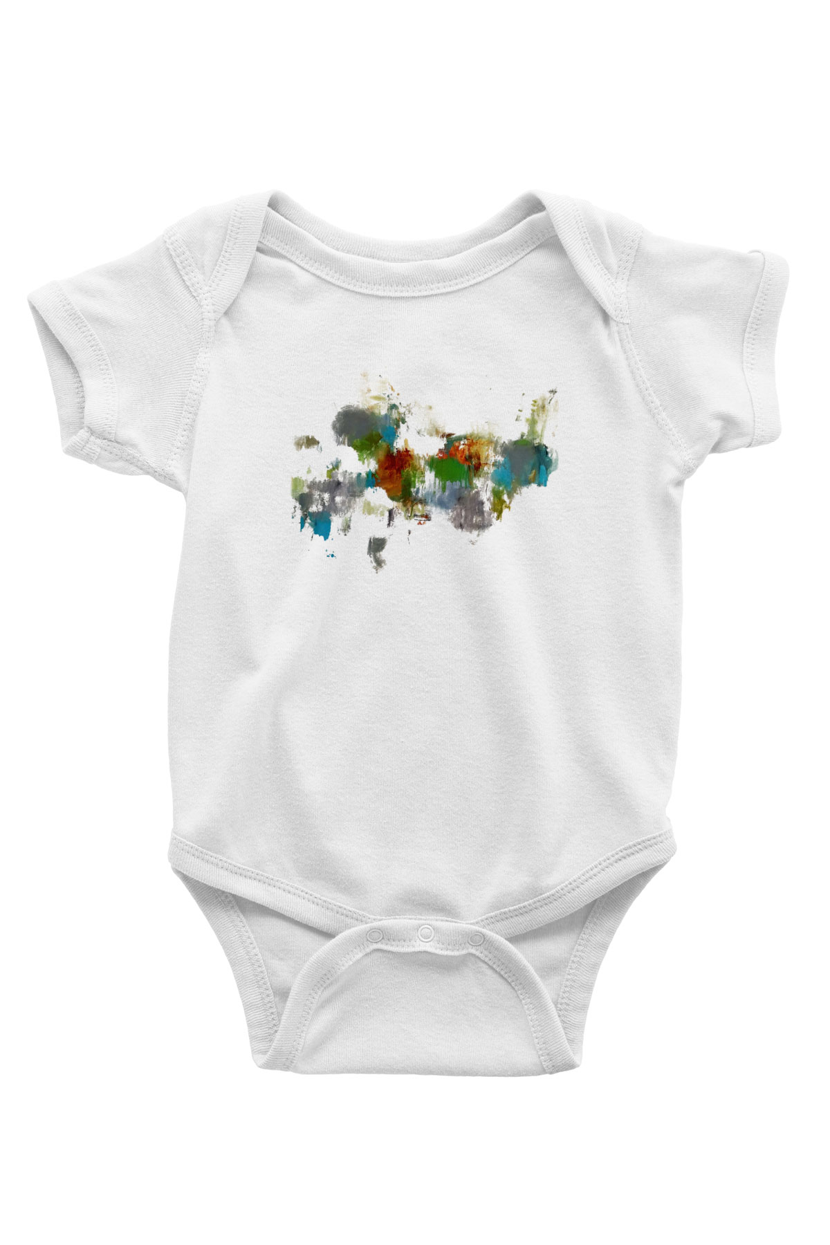 Tuval Baskılı Beyaz Unisex Bebek Body - Zıbın