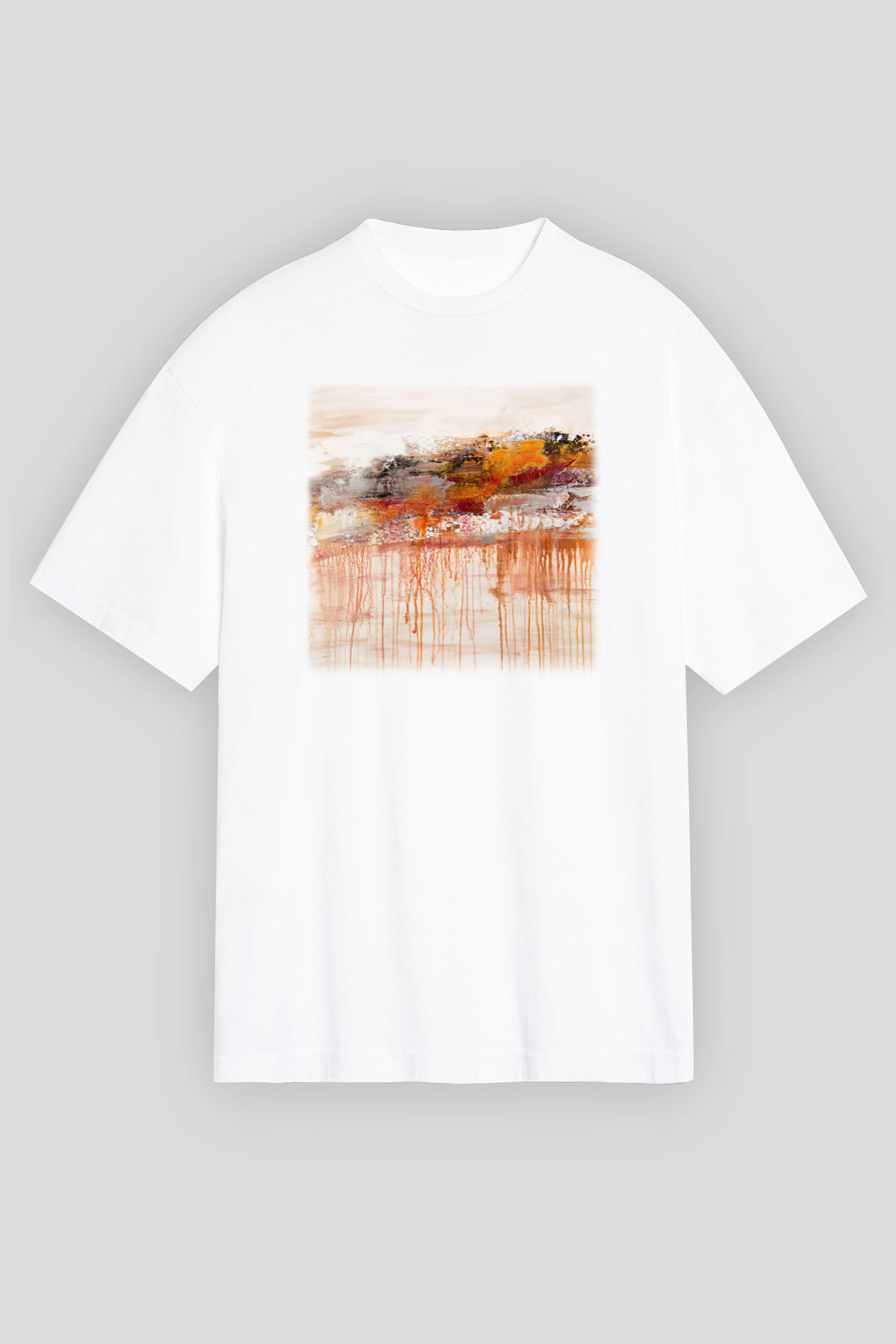 Tuval Beyaz Unisex Oversize Tişört T-Shirt