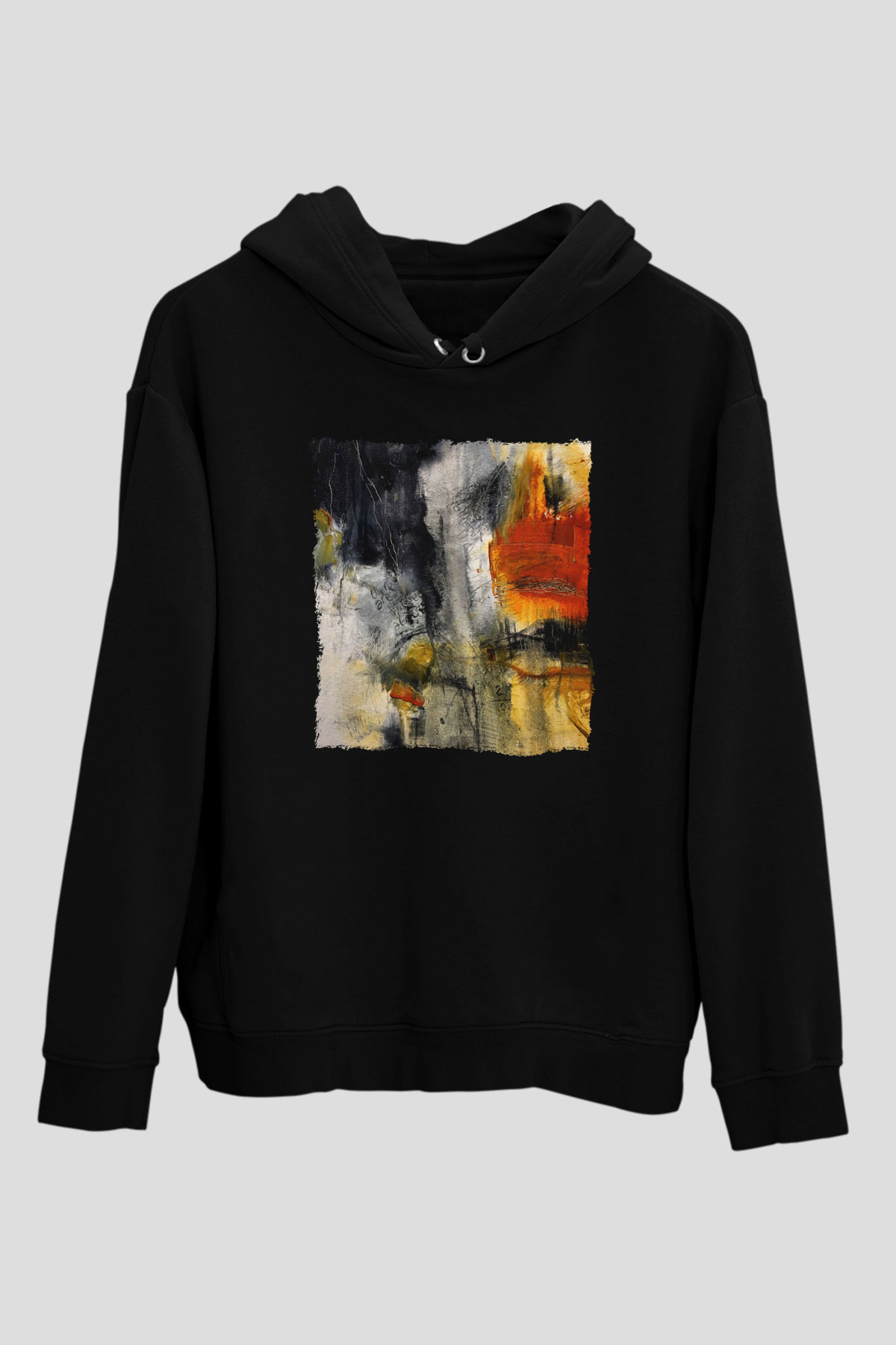 Tuval Siyah Unisex Hoodie