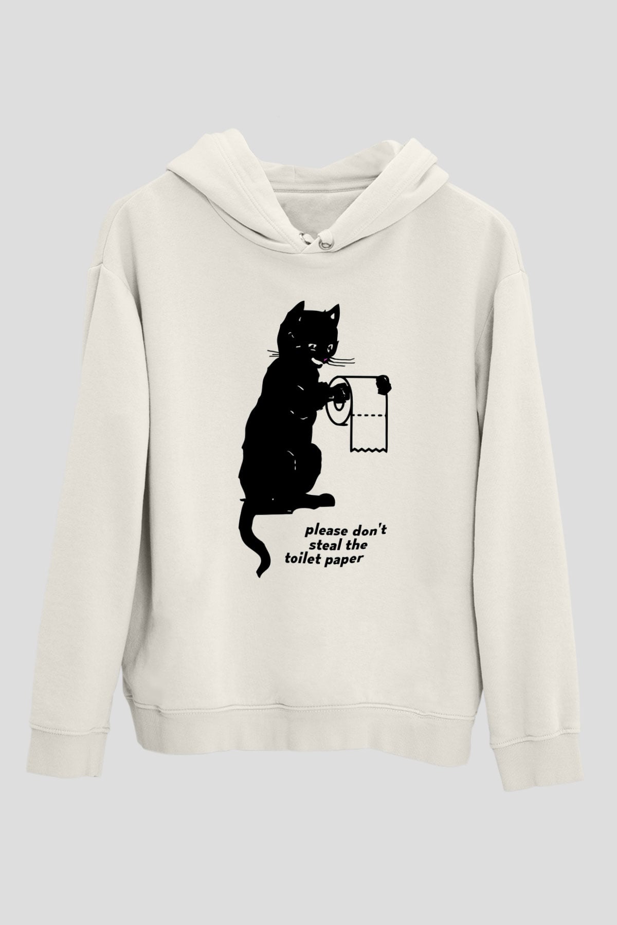 Tuvalet Kağıdı Çalmayın TemalıBeyaz  Unisex Hoodie