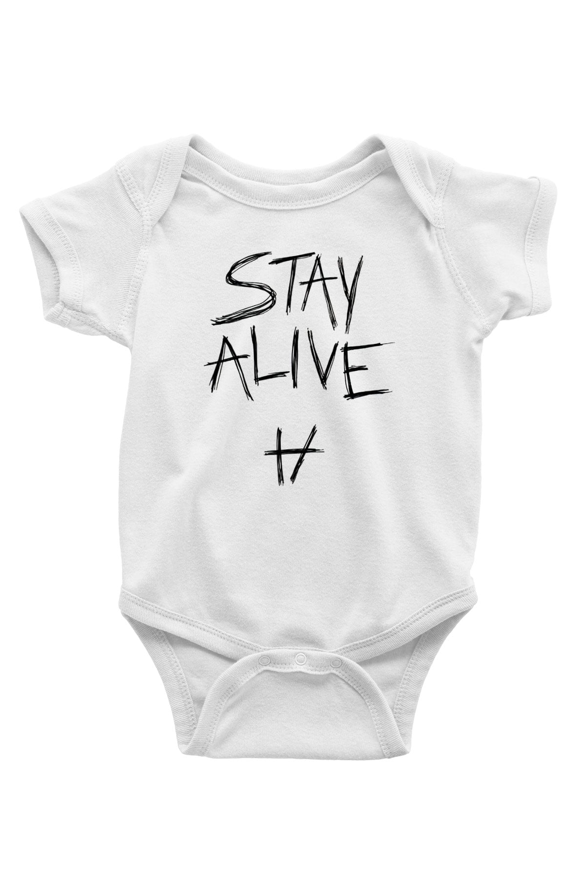 Twenty One Pilots Baskılı Beyaz Unisex Bebek Body - Zıbın