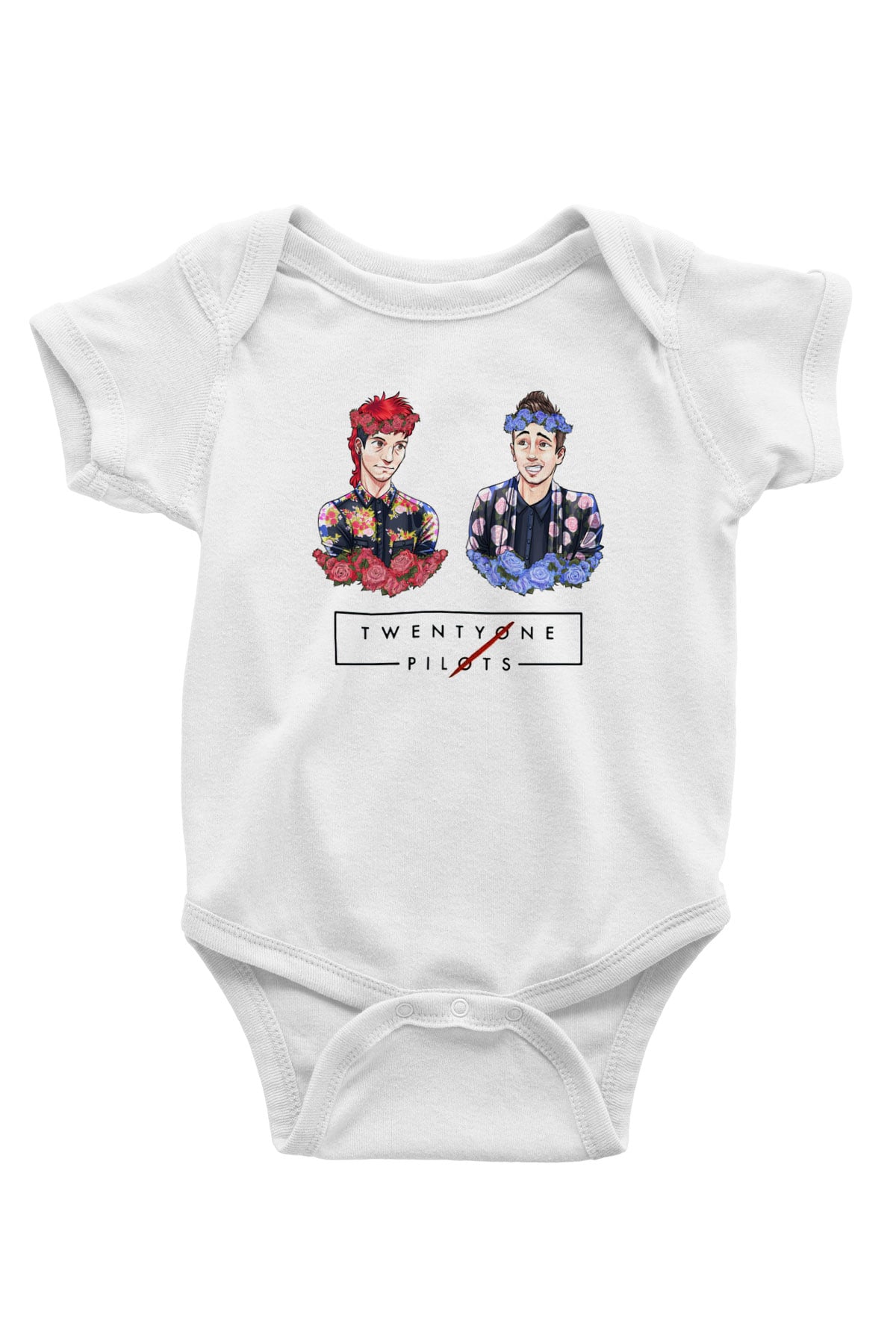 Twenty One Pilots Baskılı Beyaz Unisex Bebek Body - Zıbın