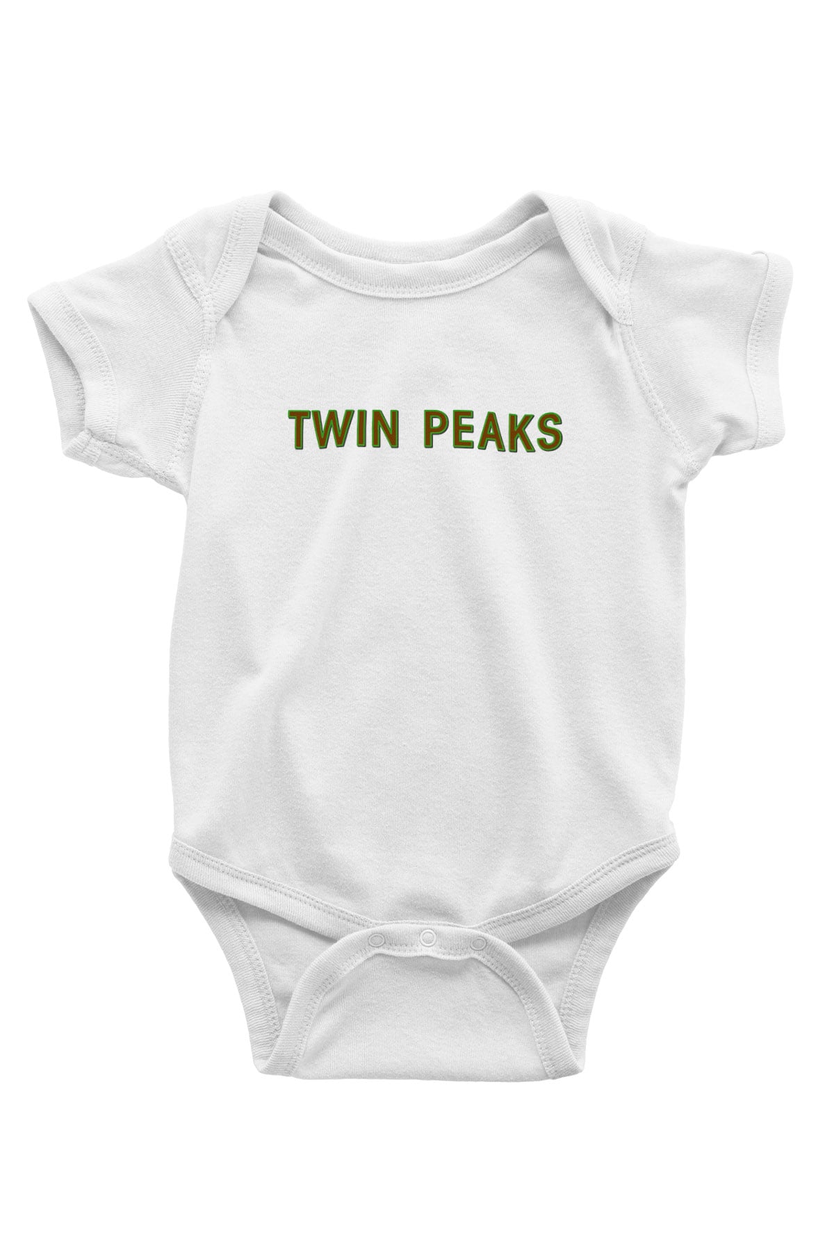 Twin Peaks Baskılı Beyaz Unisex Bebek Body - Zıbın