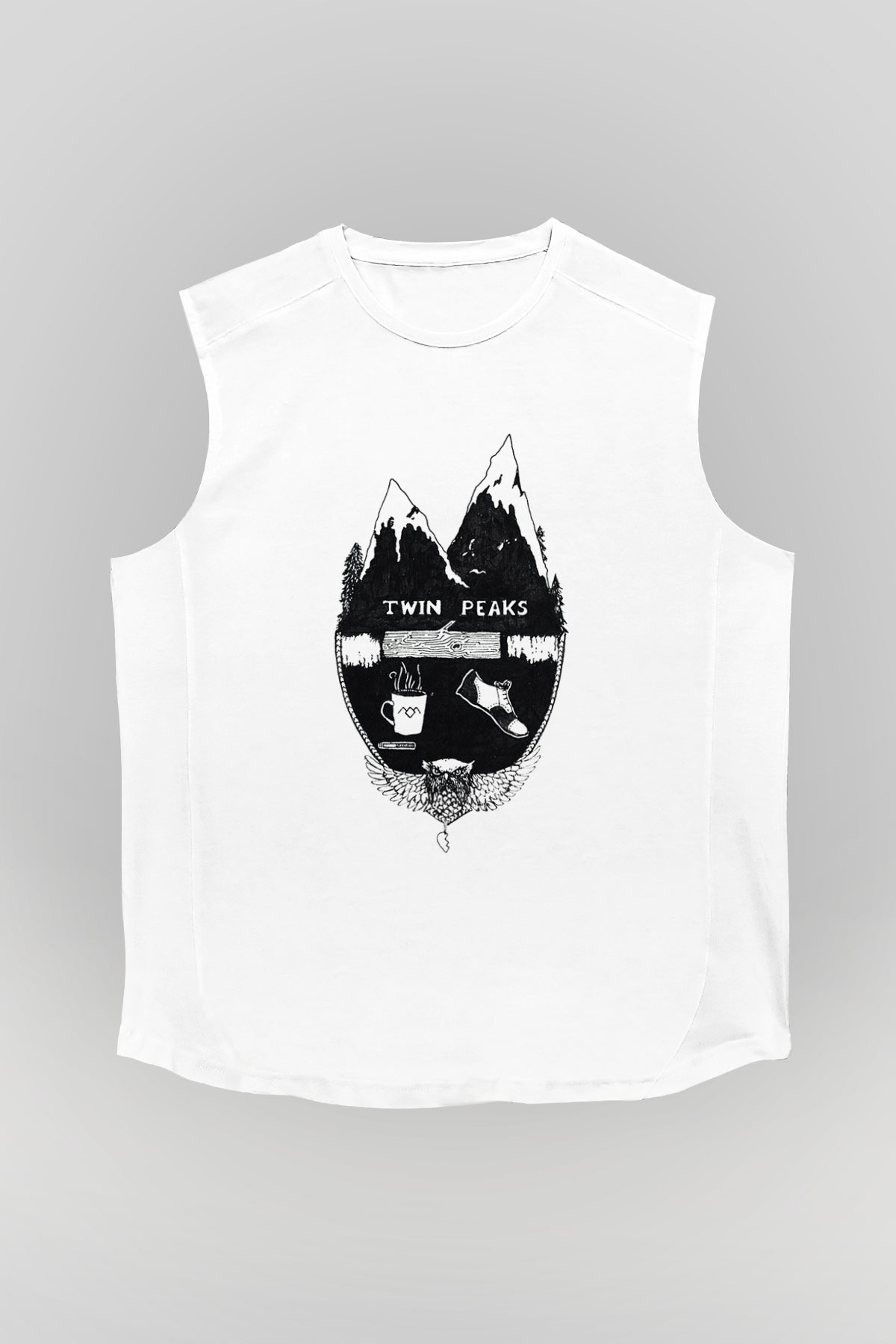 Twin Peaks Beyaz Unisex Kolsuz Tişört