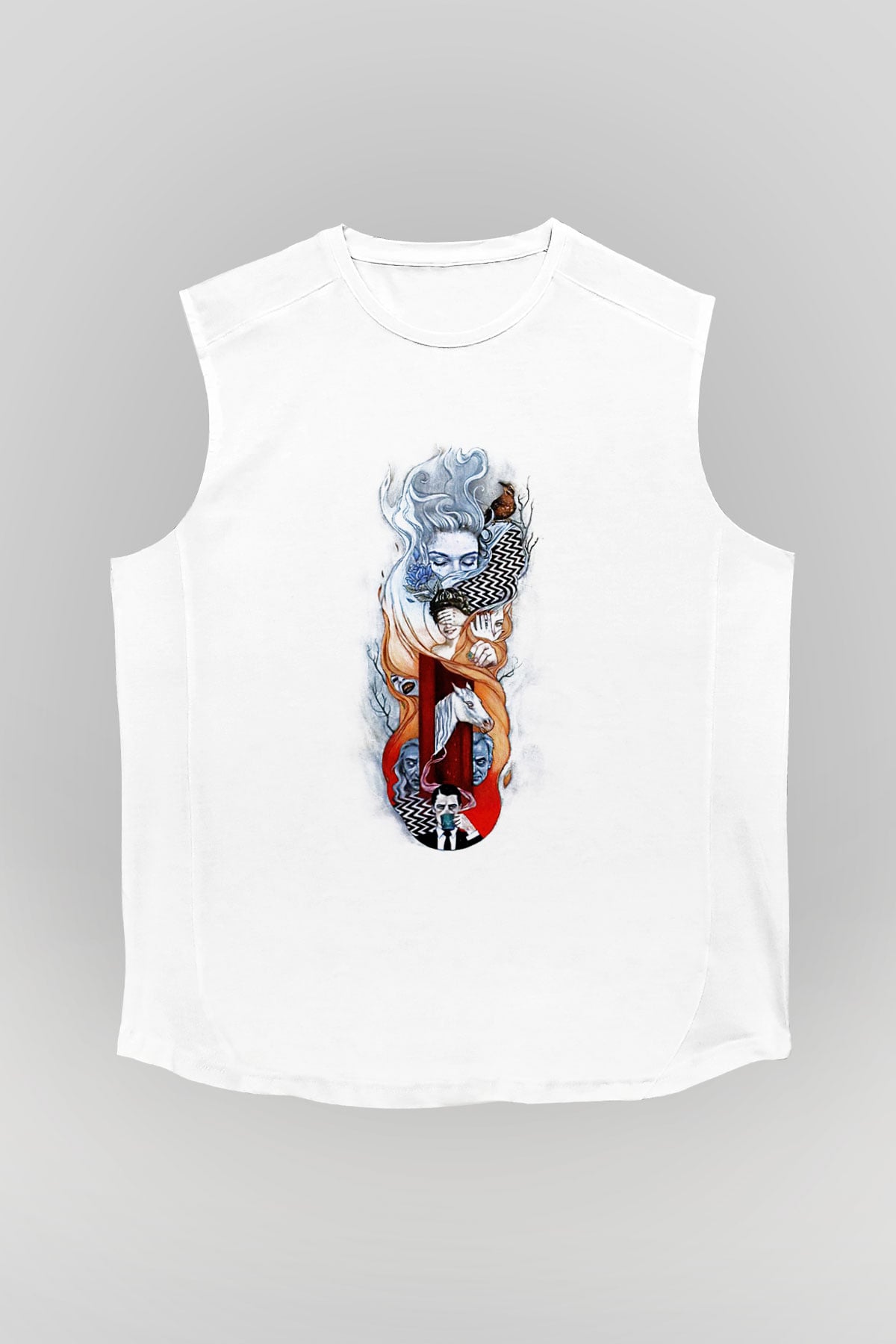 Twin Peaks Beyaz Unisex Kolsuz Tişört