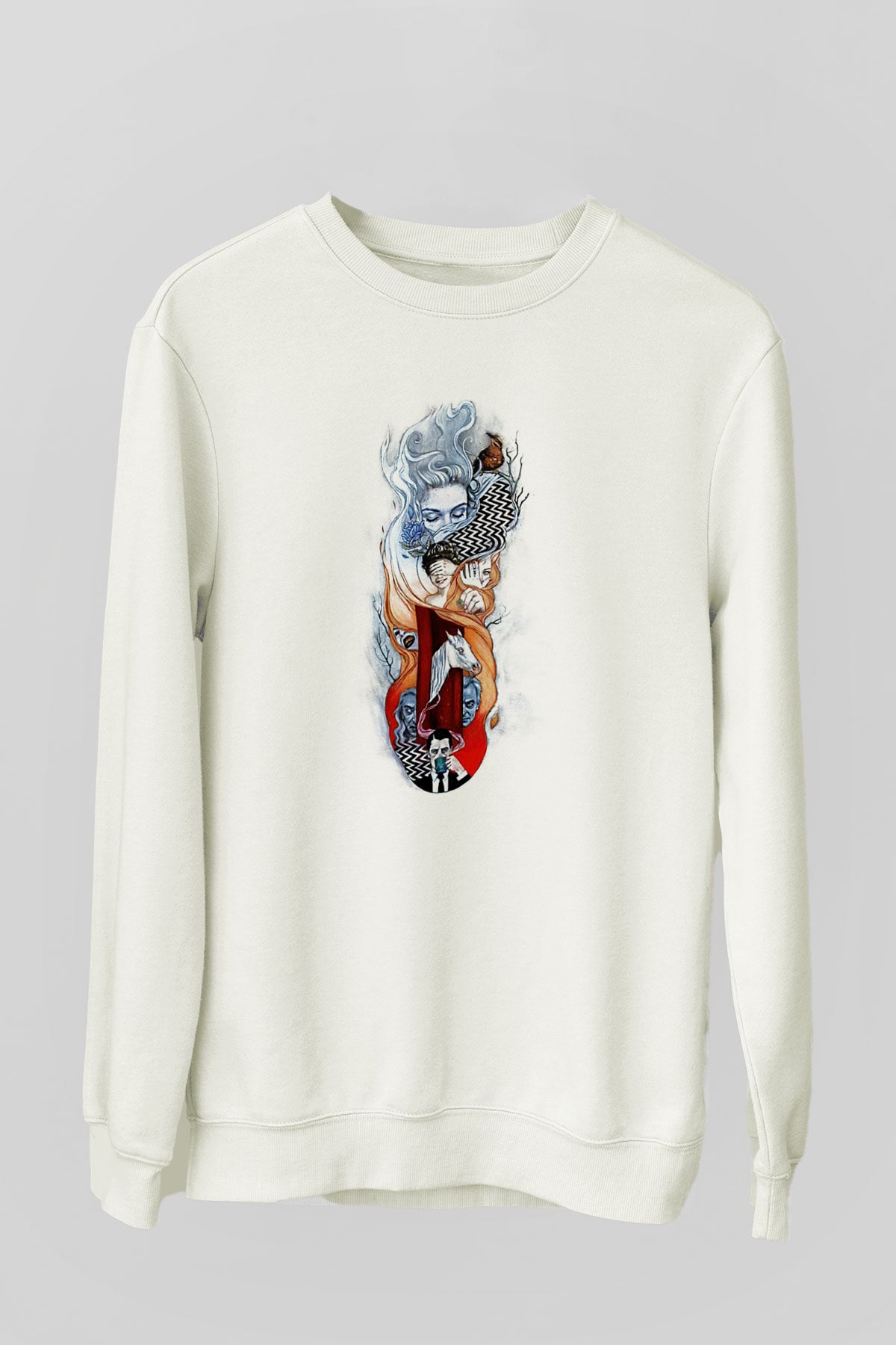 Twin Peaks Beyaz Unisex Sweatshirt