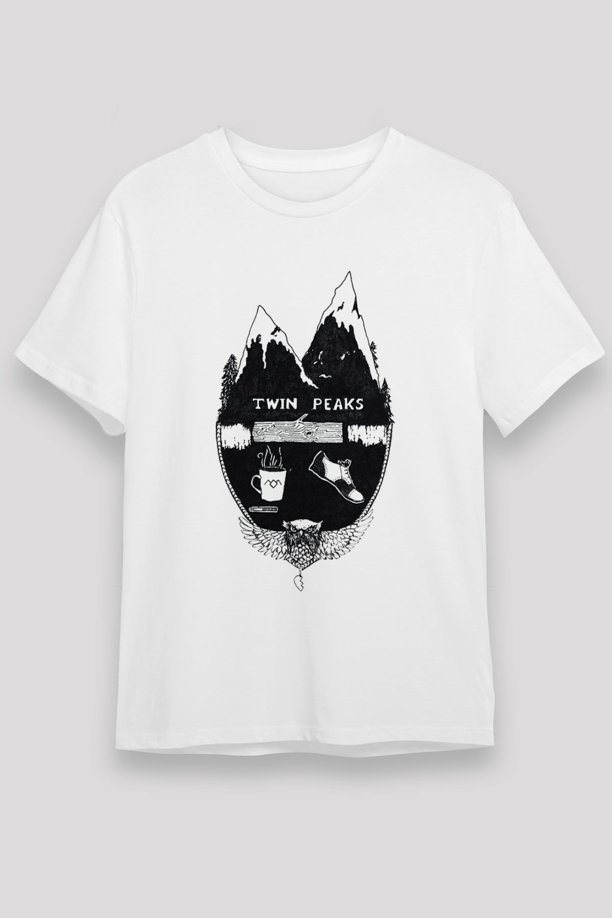 Twin Peaks White Unisex Graphic Tee - STREETWEAR