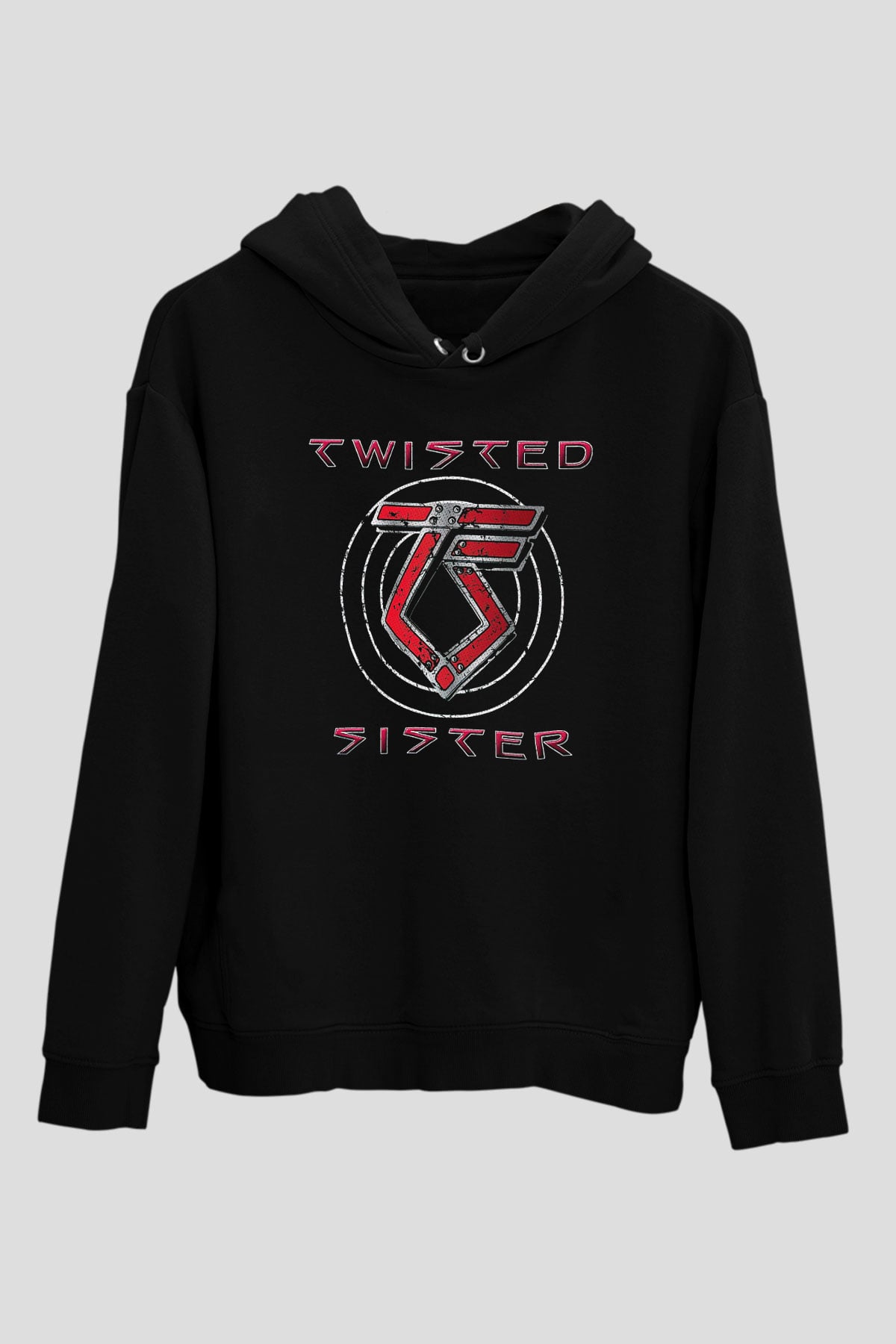 Twisted Sister Siyah Unisex Kapşonlu Sweatshirt