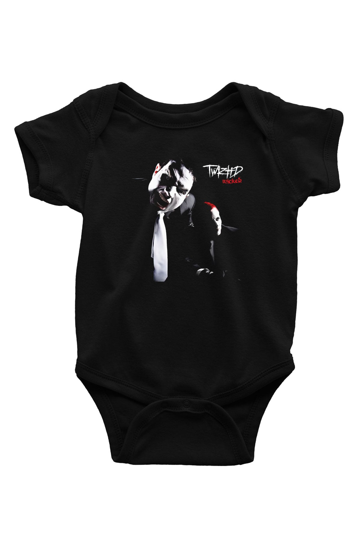Twiztid Baskılı Siyah Bebek Body - Zıbın