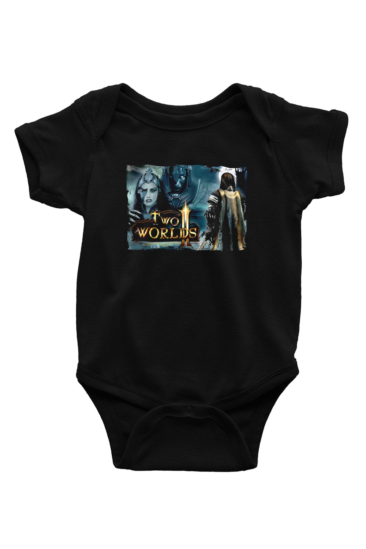 Two Worlds Siyah Bebek Body - Zıbın