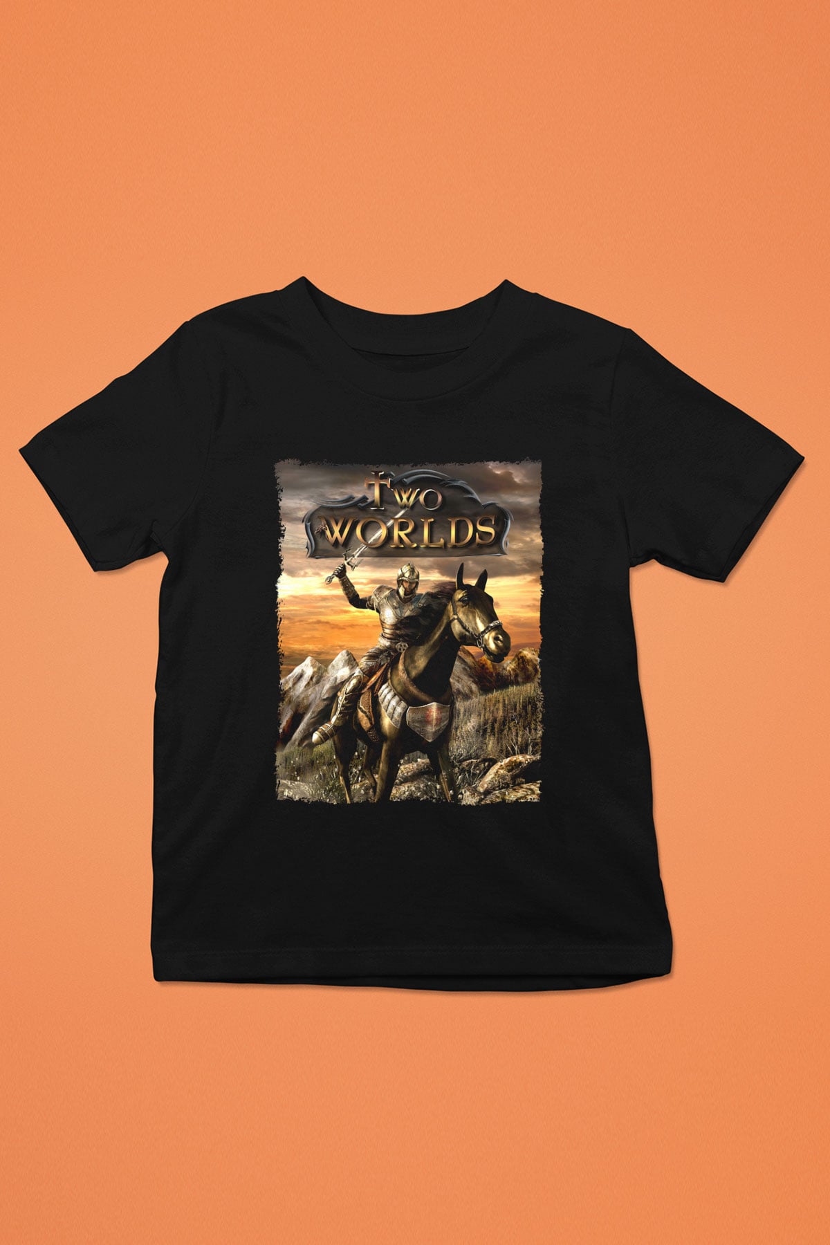 Two Worlds Siyah Unisex Çocuk Tişört