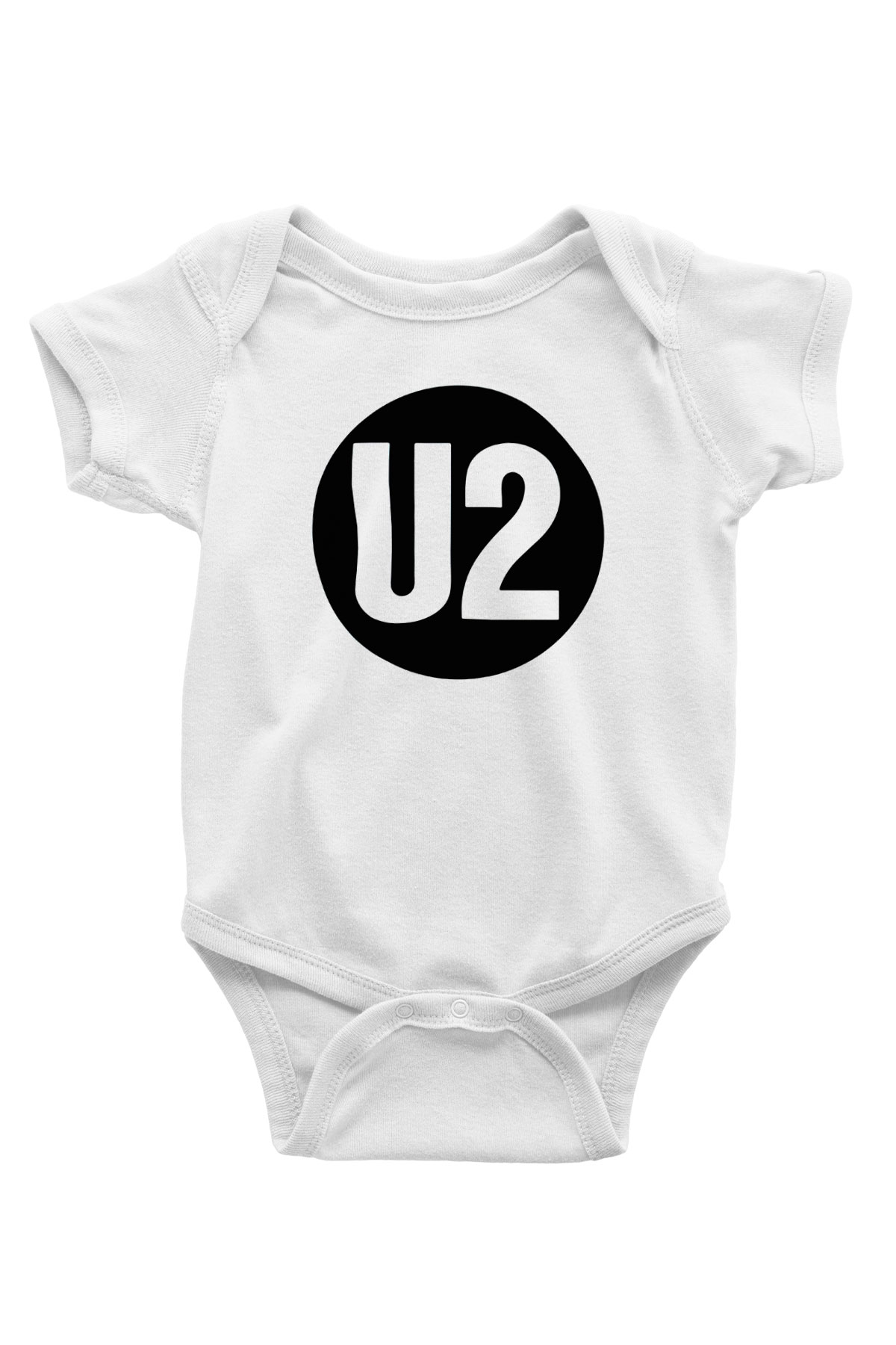 U2 Baskılı Beyaz Unisex Bebek Body - Zıbın