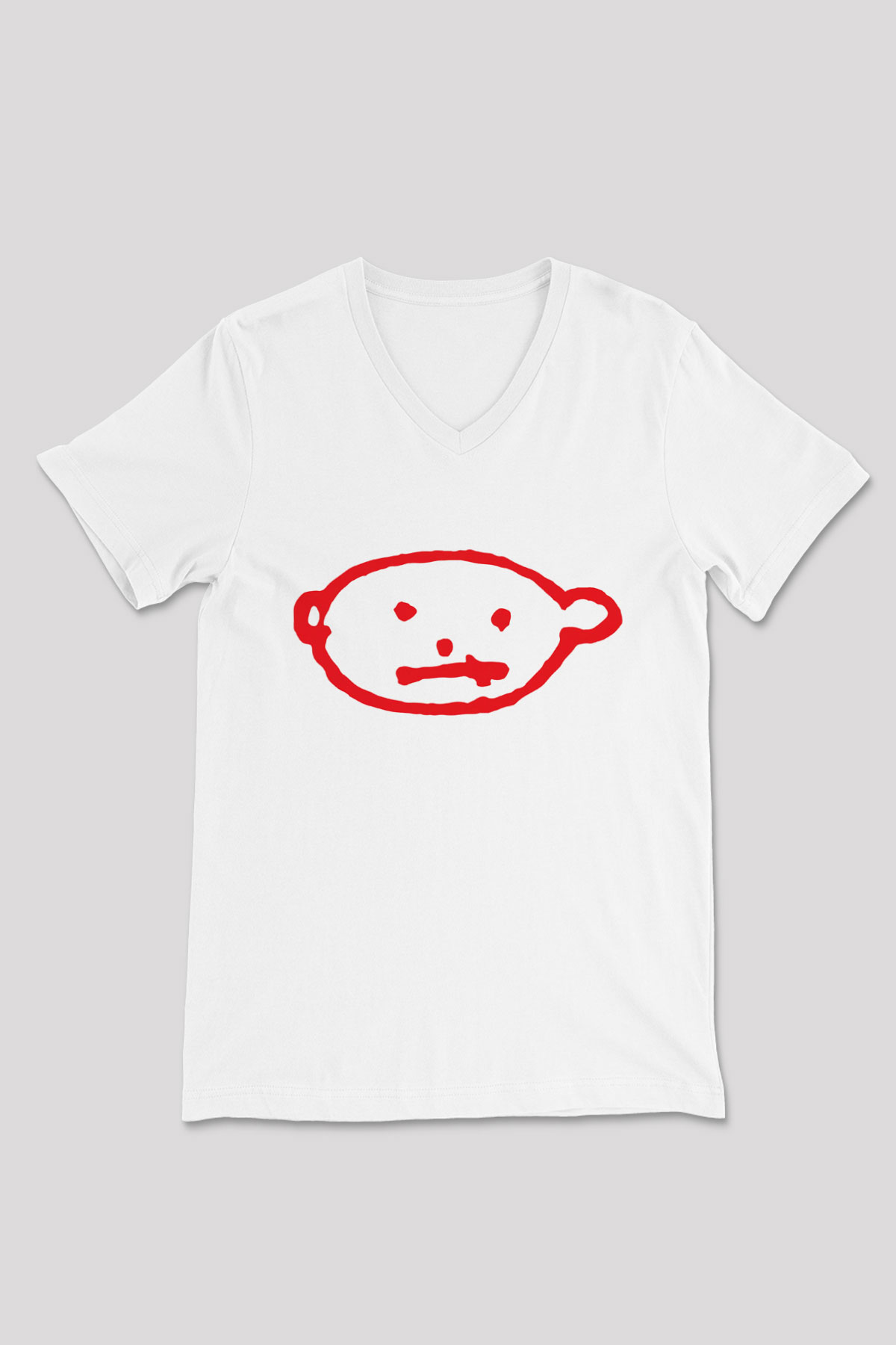 U2 Beyaz Unisex V Yaka Tişört T-Shirt