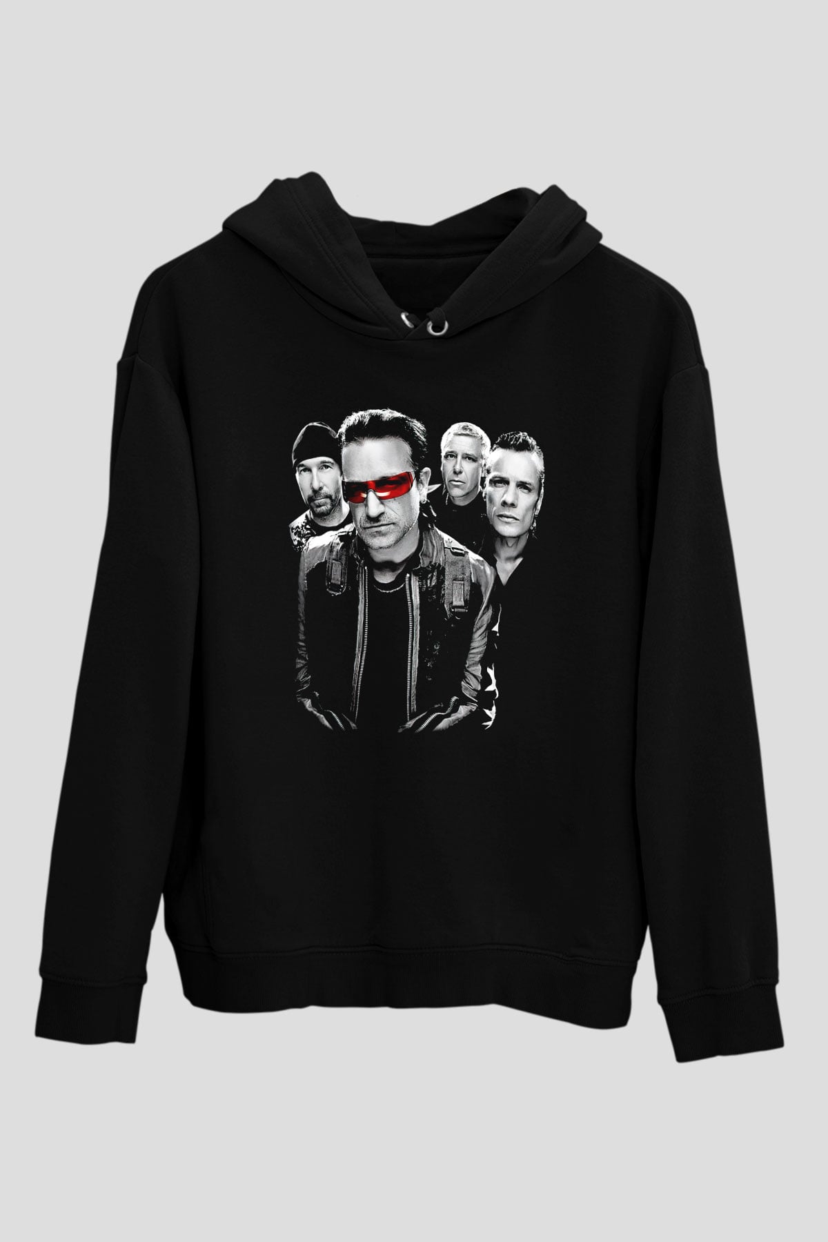 U2 Siyah Unisex Hoodie