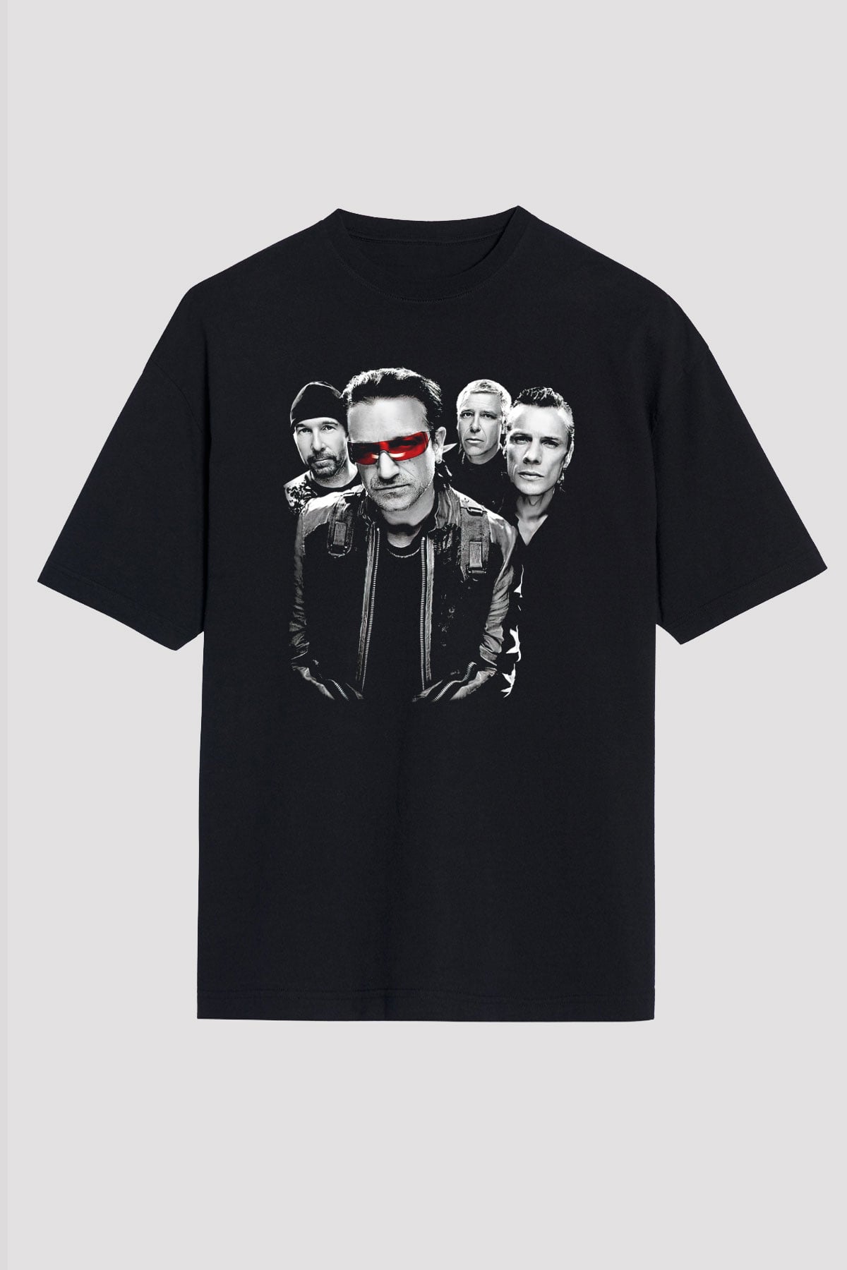 U2 Siyah Unisex Oversize Tişört T-Shirt