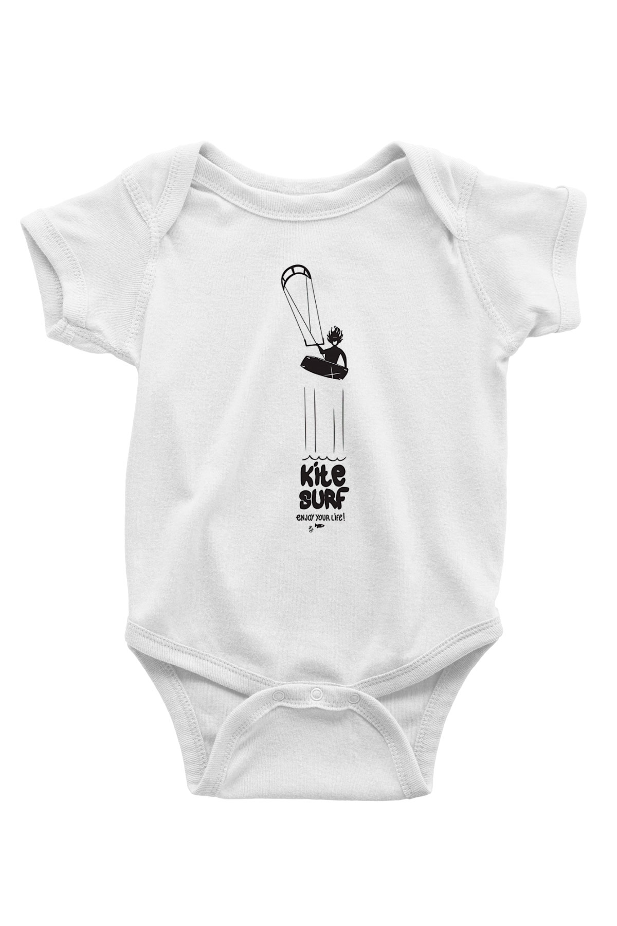 Uçurtma Kayağı Baskılı Beyaz Bebek Body - Zıbın