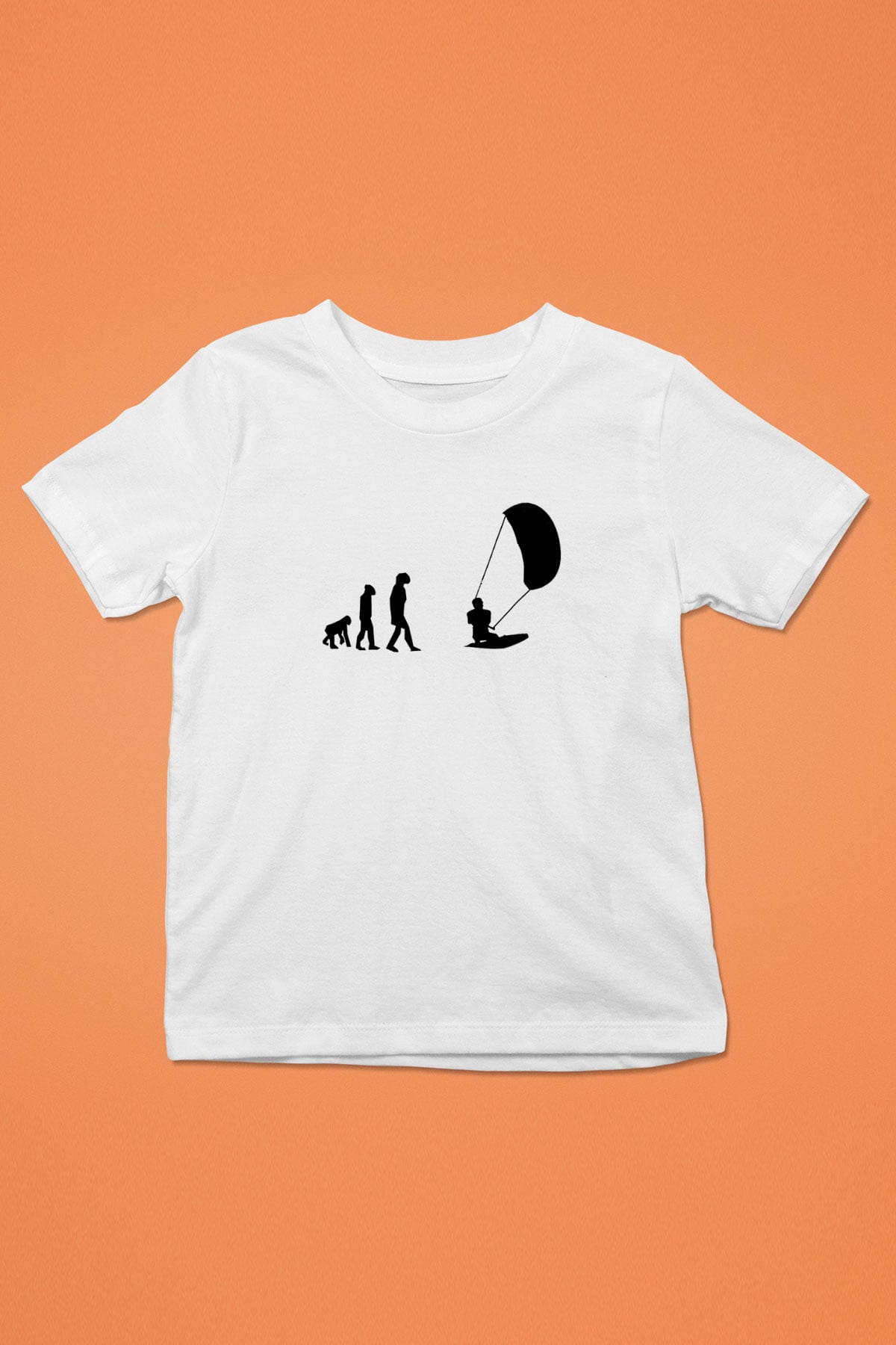 Uçurtma Kayağı Baskılı Unisex Beyaz Çocuk Tişört - Tshirt