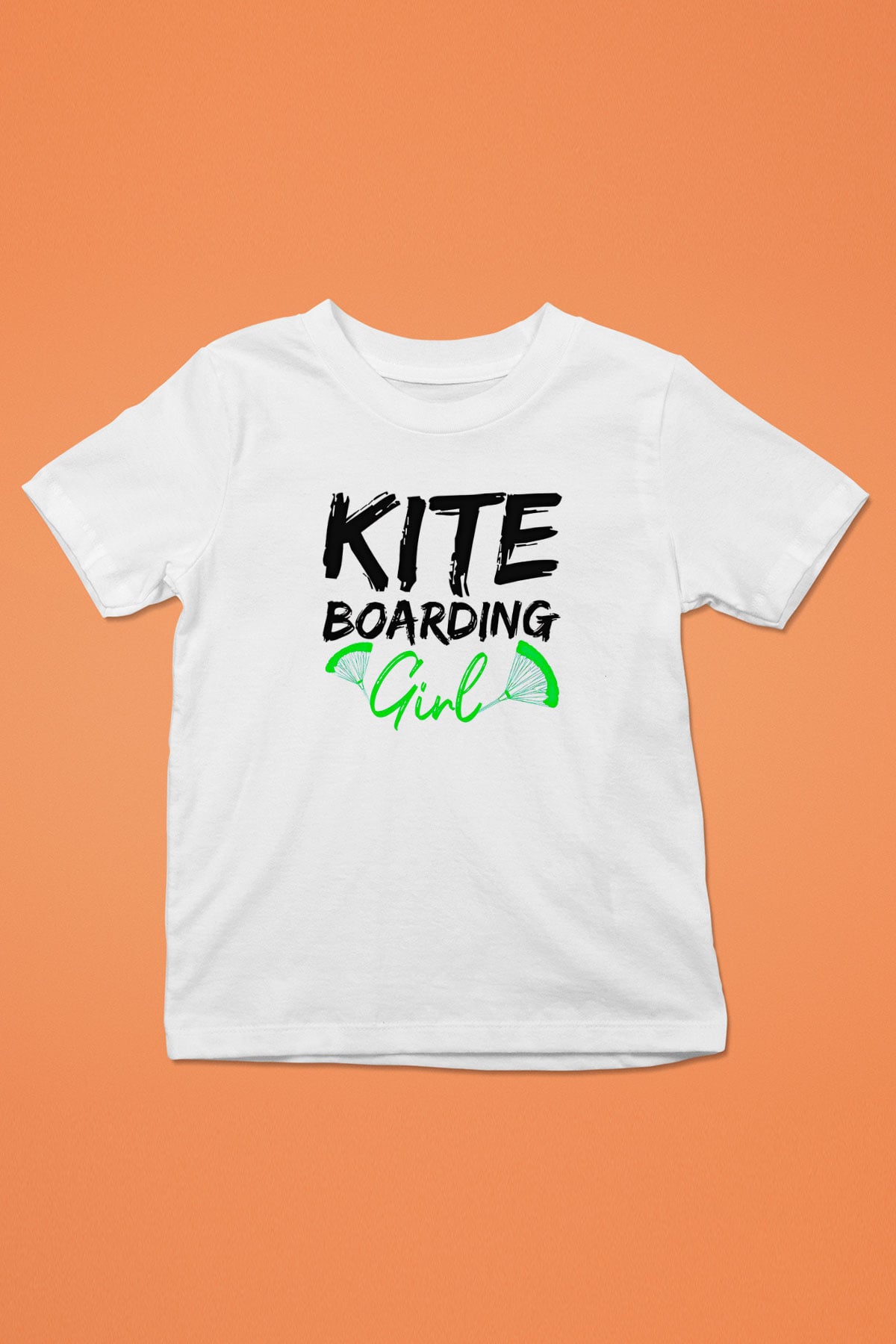 Uçurtma Kayağı Baskılı Unisex Beyaz Çocuk Tişört - Tshirt