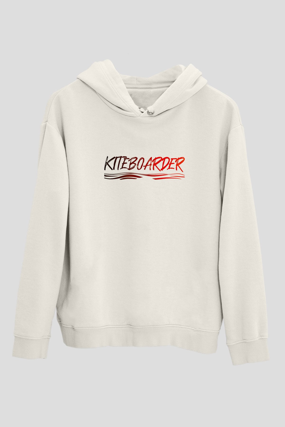 Uçurtma Kayağı Baskılı Unisex Ekru Hoodie
