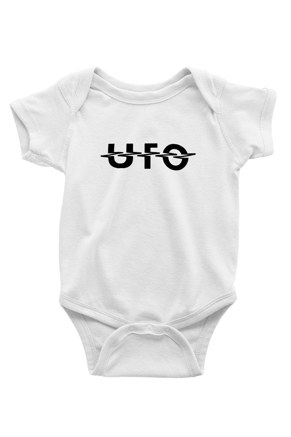UFO Baskılı Beyaz Unisex Bebek Body - Zıbın