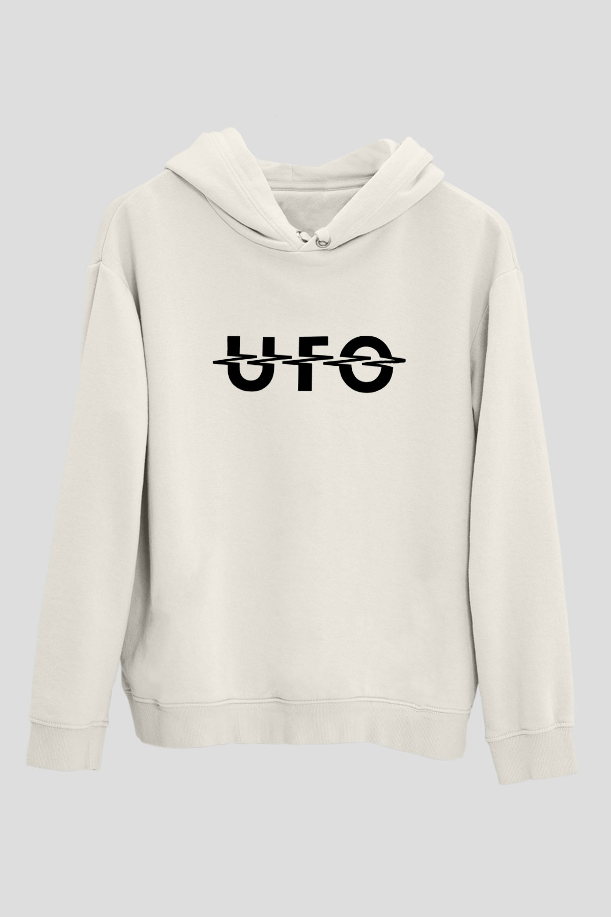 UFO Beyaz Unisex Hoodie
