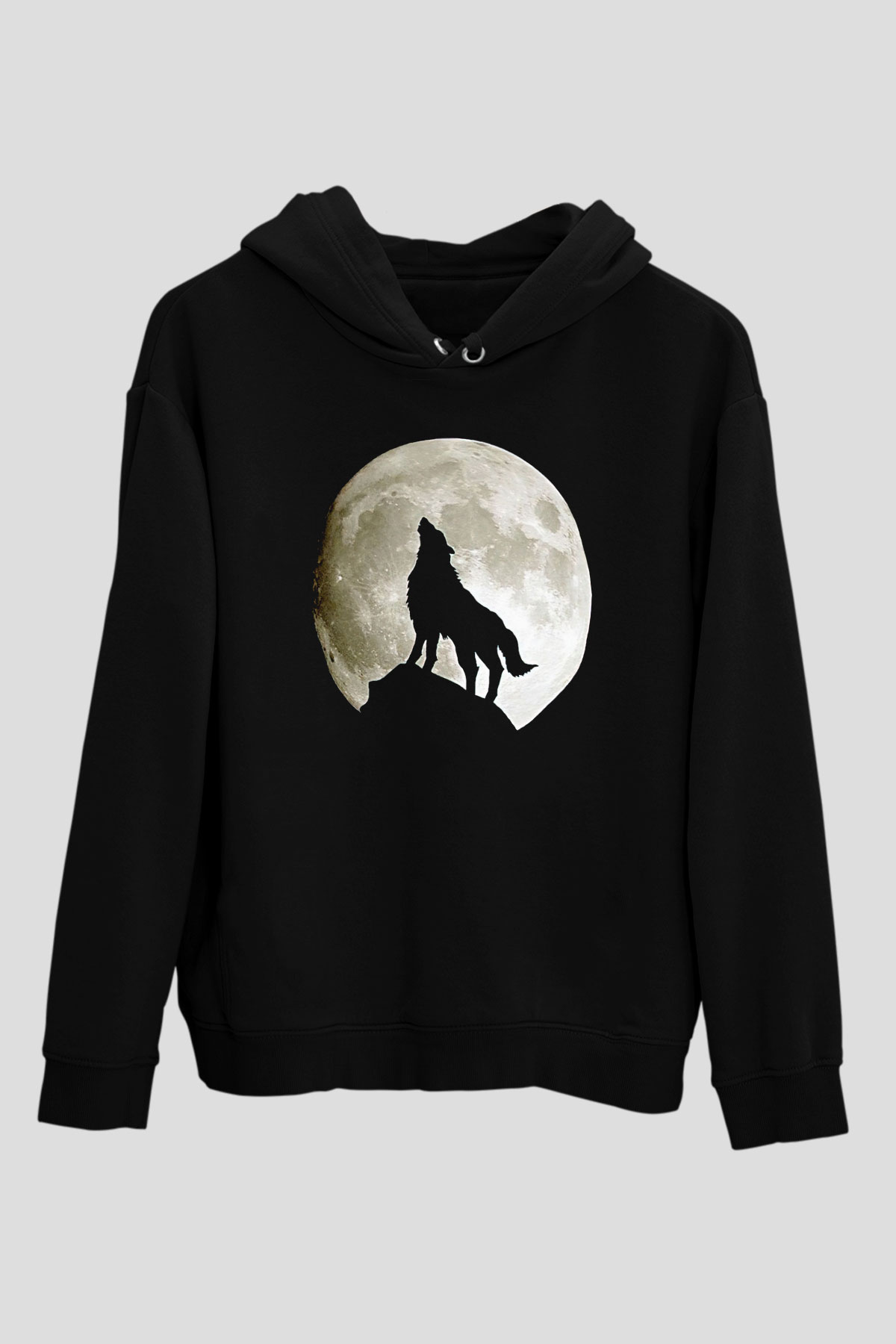 Uluyan KurtSiyah  Unisex Hoodie