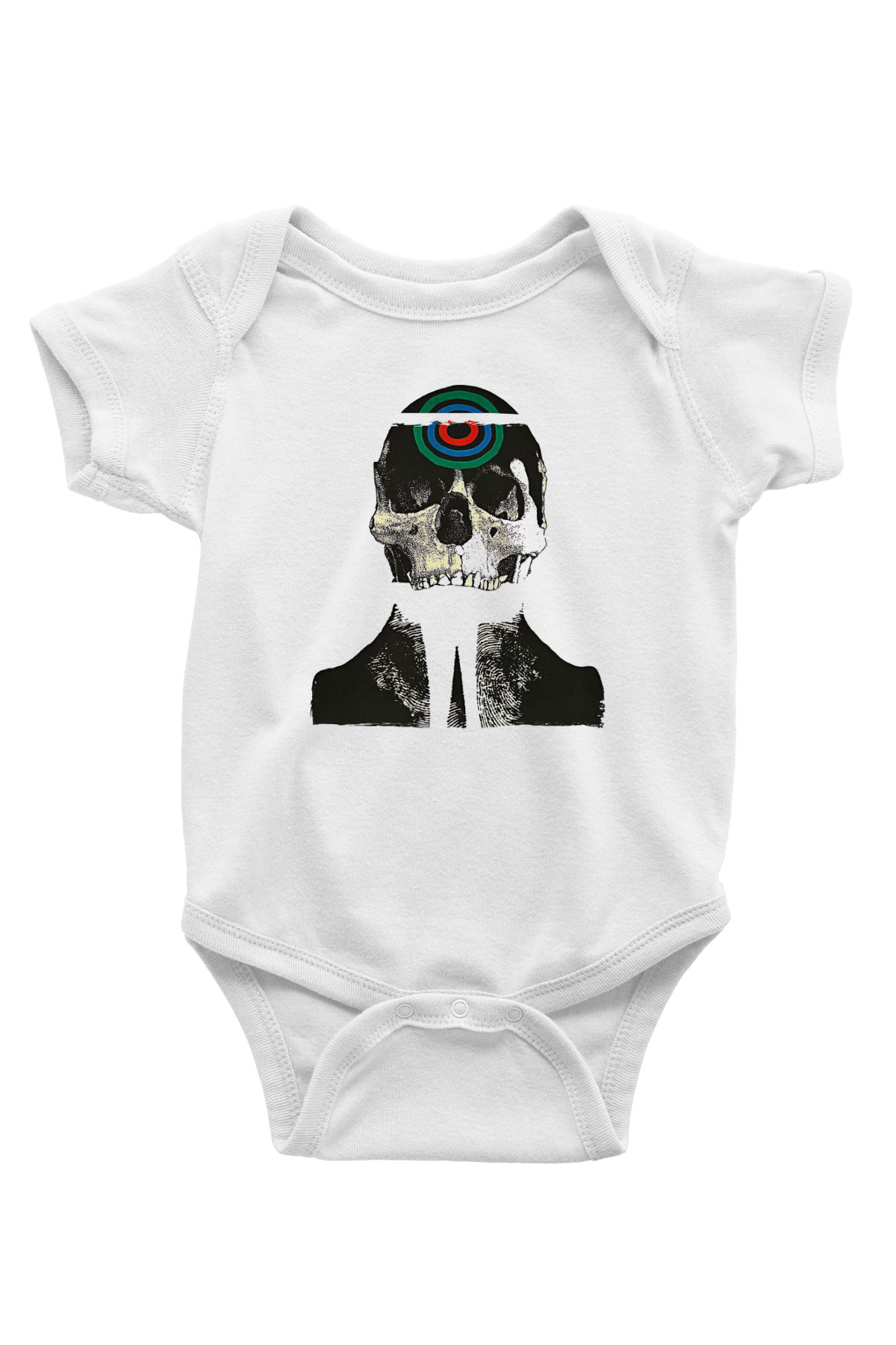 Uncle Acid Baskılı Beyaz Unisex Bebek Body - Zıbın