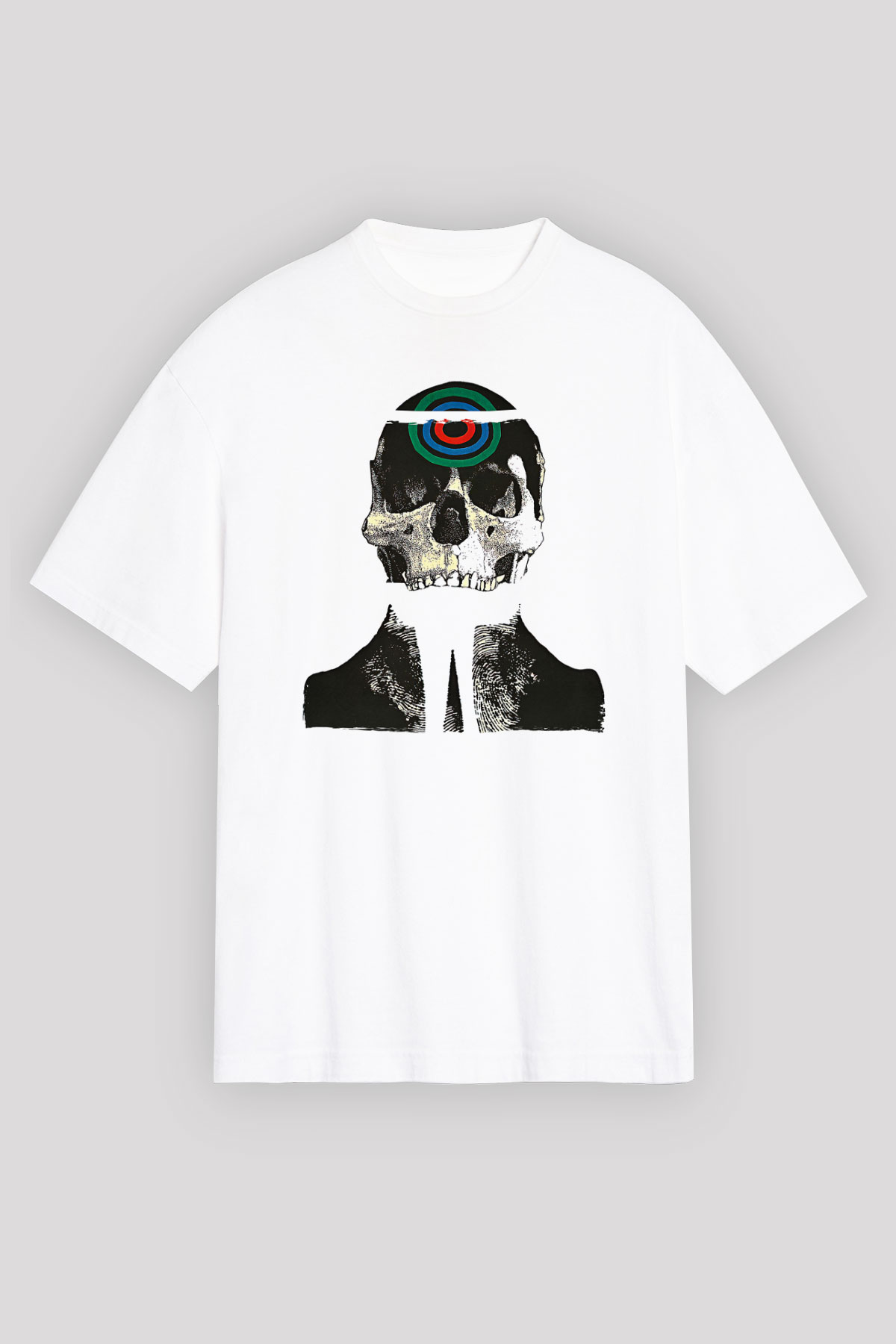 Uncle Acid Baskılı Beyaz Unisex Oversize Tişört - Tshirt