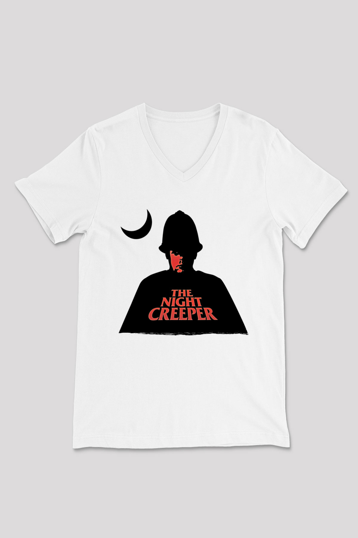 Uncle Acid Baskılı Beyaz Unisex V Yaka Tişört - Tshirt