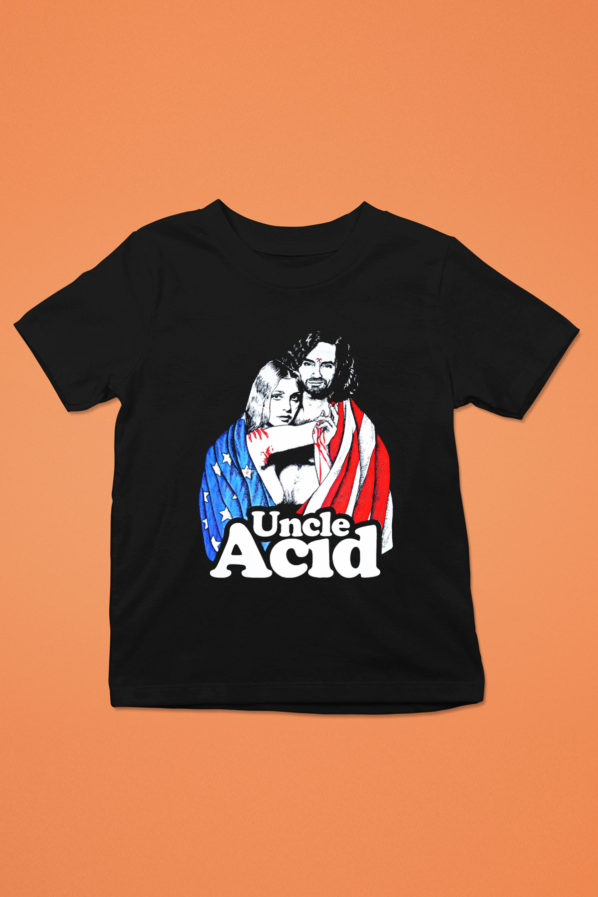 Uncle Acid Baskılı Unisex Siyah Çocuk Tişört - Tshirt