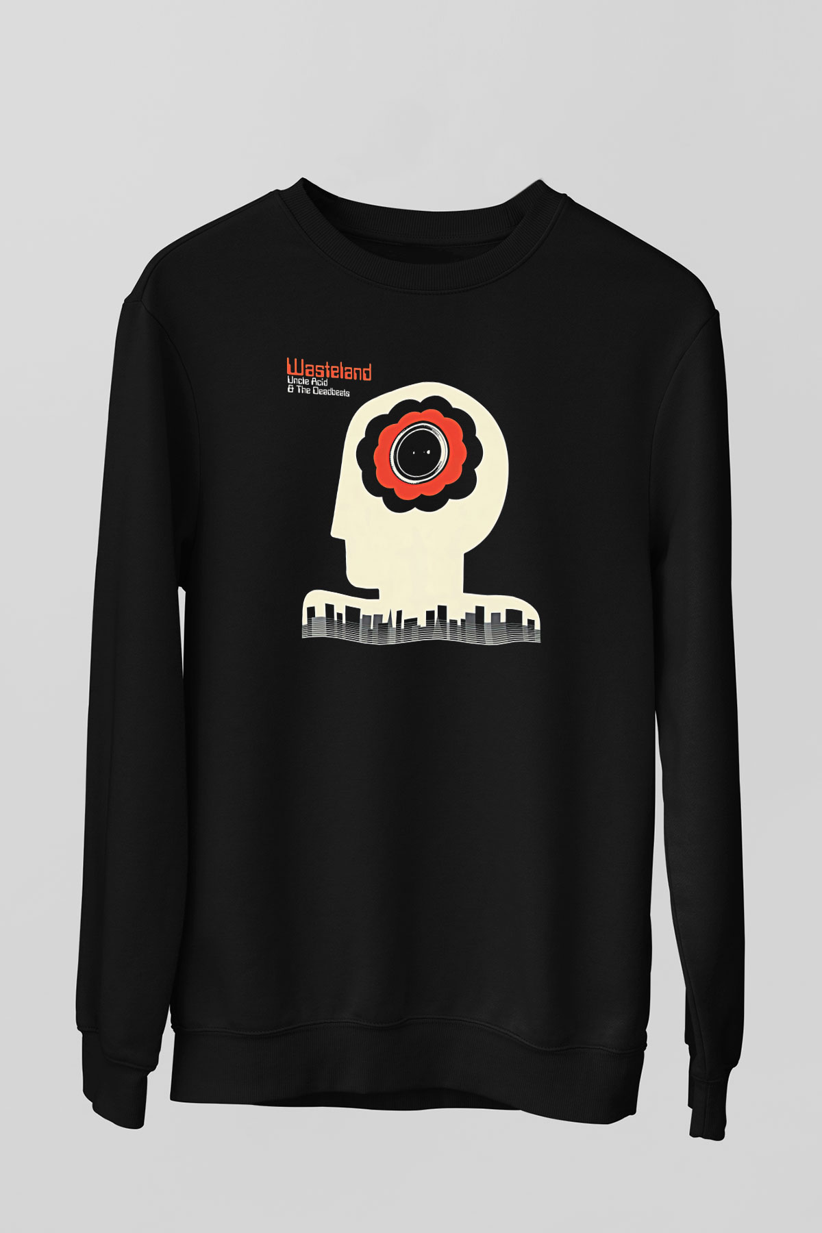 Uncle Acid Baskılı Unisex Siyah Sweatshirt