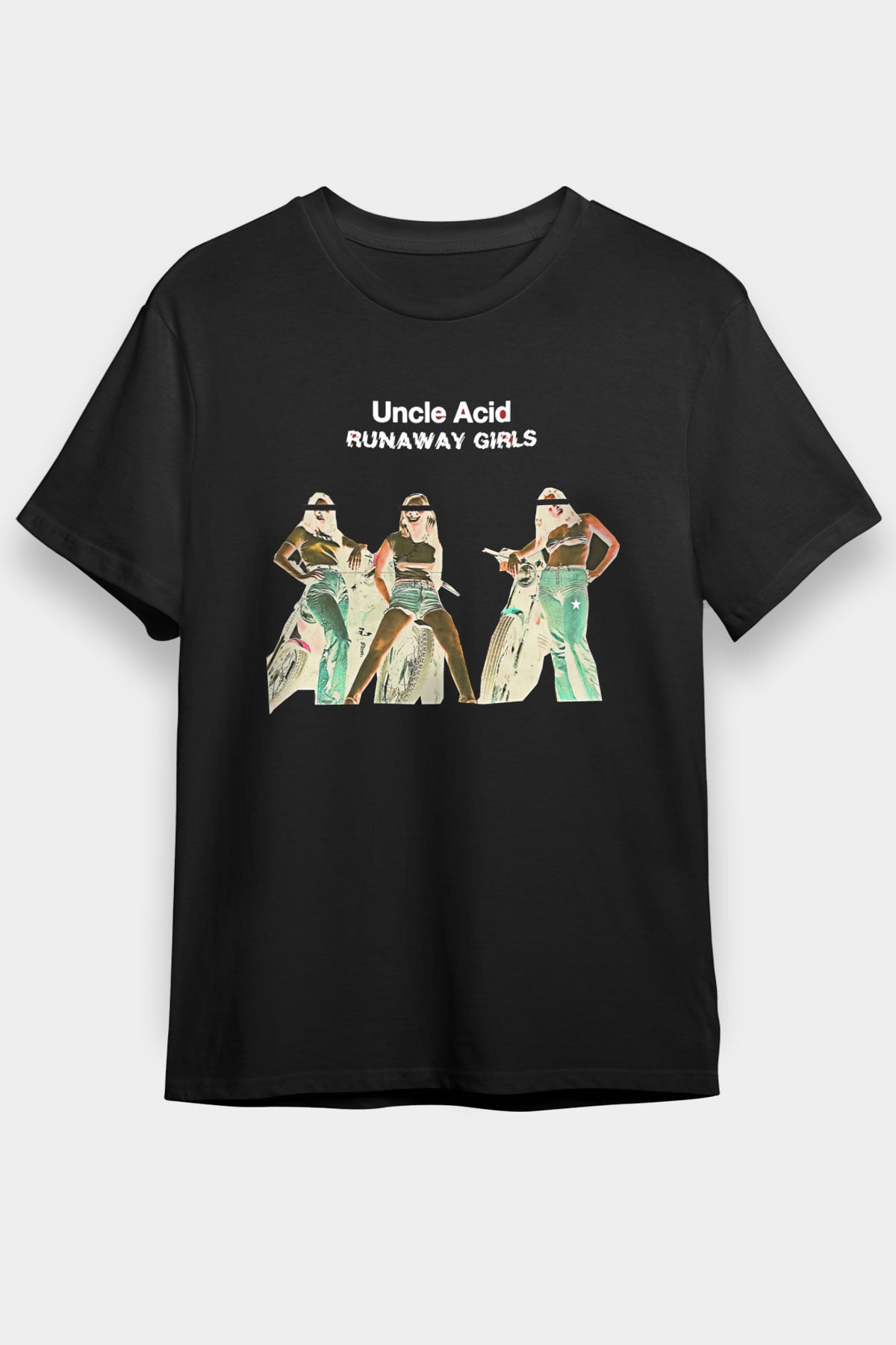Uncle Acid Baskılı Unisex Siyah Tişört - Tshirt