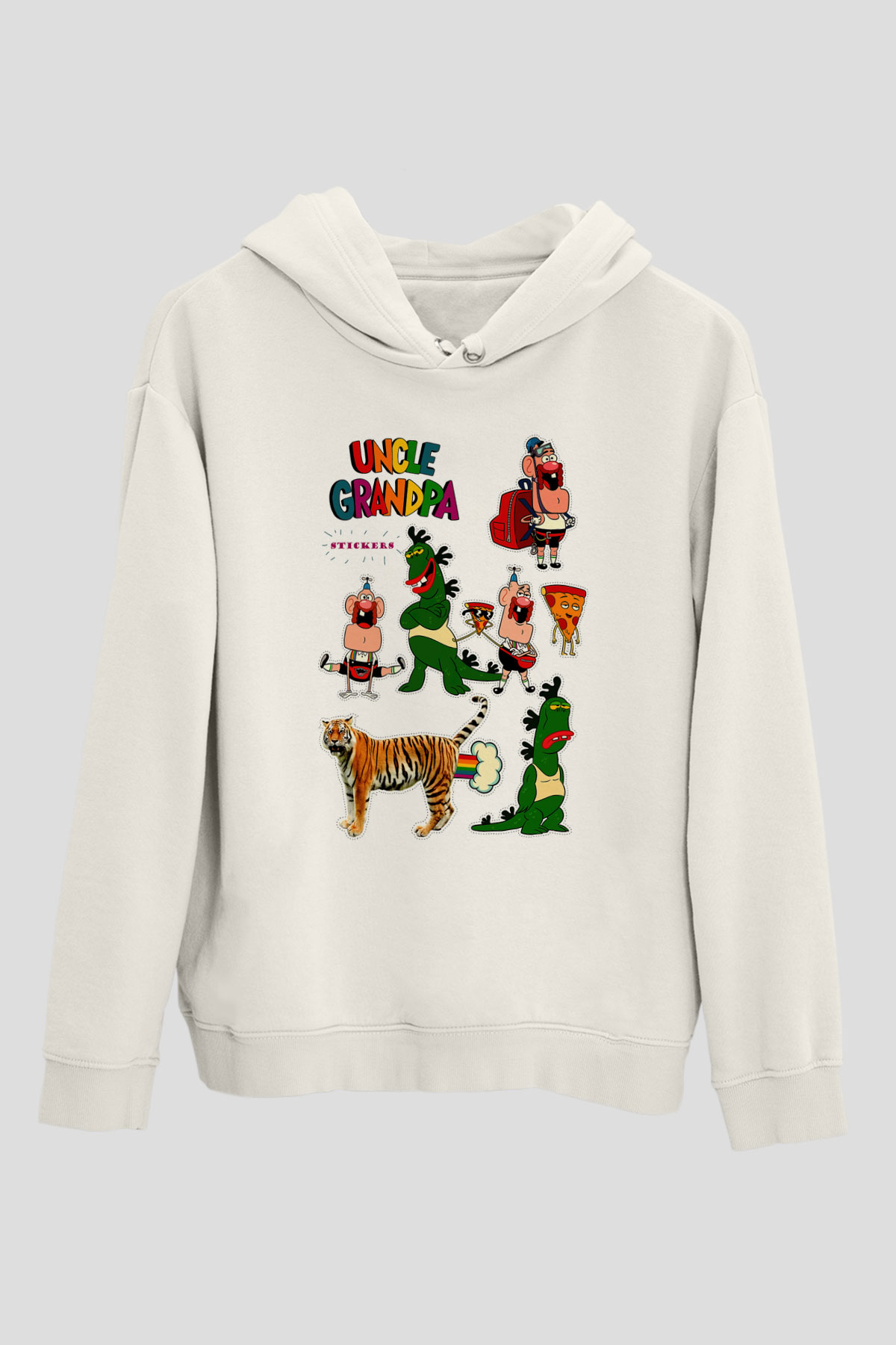 Uncle Grandpa Beyaz Unisex Hoodie