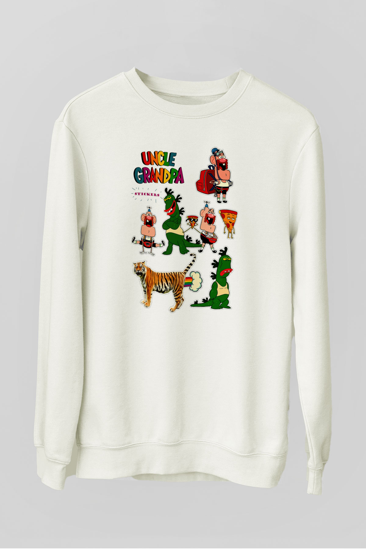 Uncle Grandpa Beyaz Unisex Sweatshirt