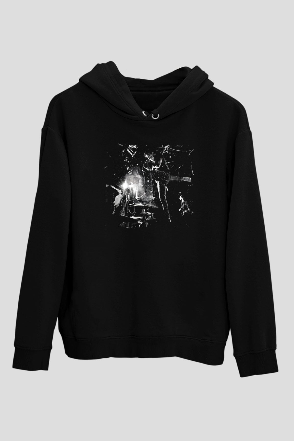 Underoath Baskılı Unisex Siyah Kapüşonlu Sweatshirt