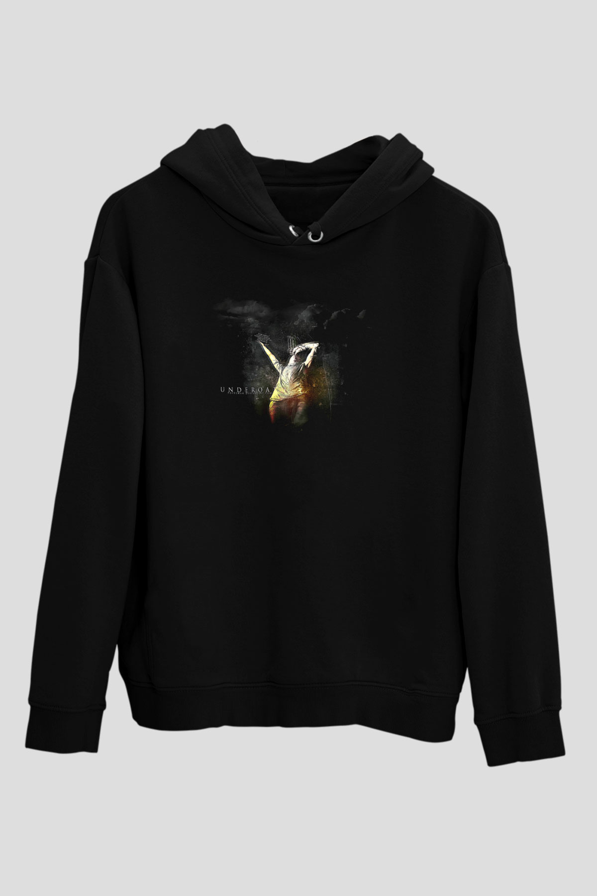 Underoath Baskılı Unisex Siyah Kapüşonlu Sweatshirt