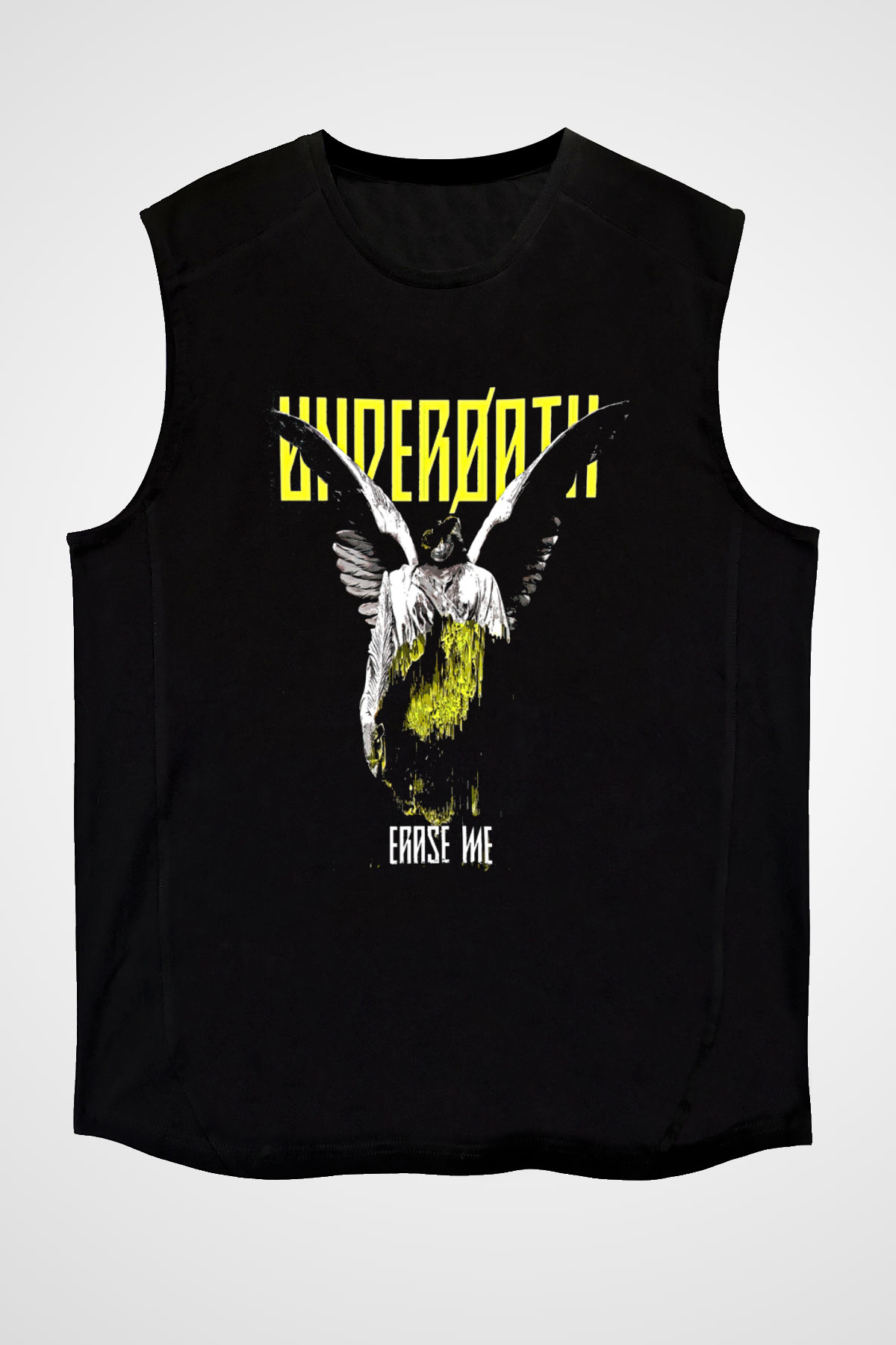 Underoath Baskılı Unisex Siyah Kolsuz Tişört - Tshirt