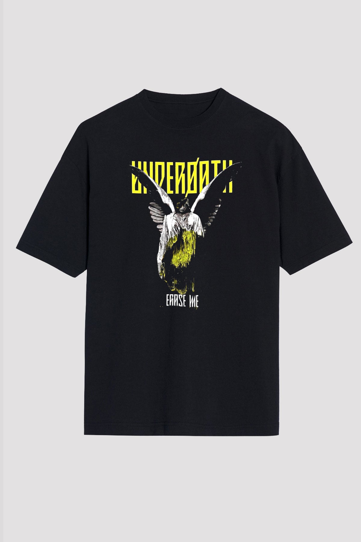 Underoath Baskılı Unisex Siyah Oversize Tişört - Tshirt