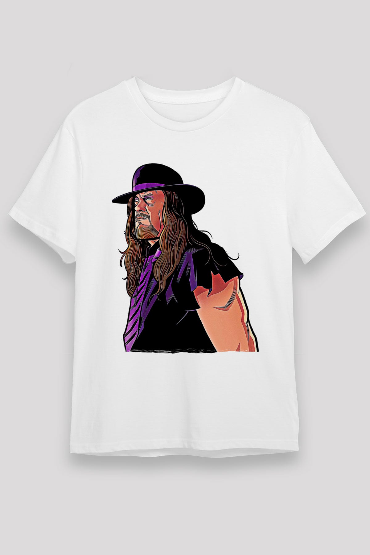 Undertaker Unisex Baskılı Beyaz Tişört - Tshirt