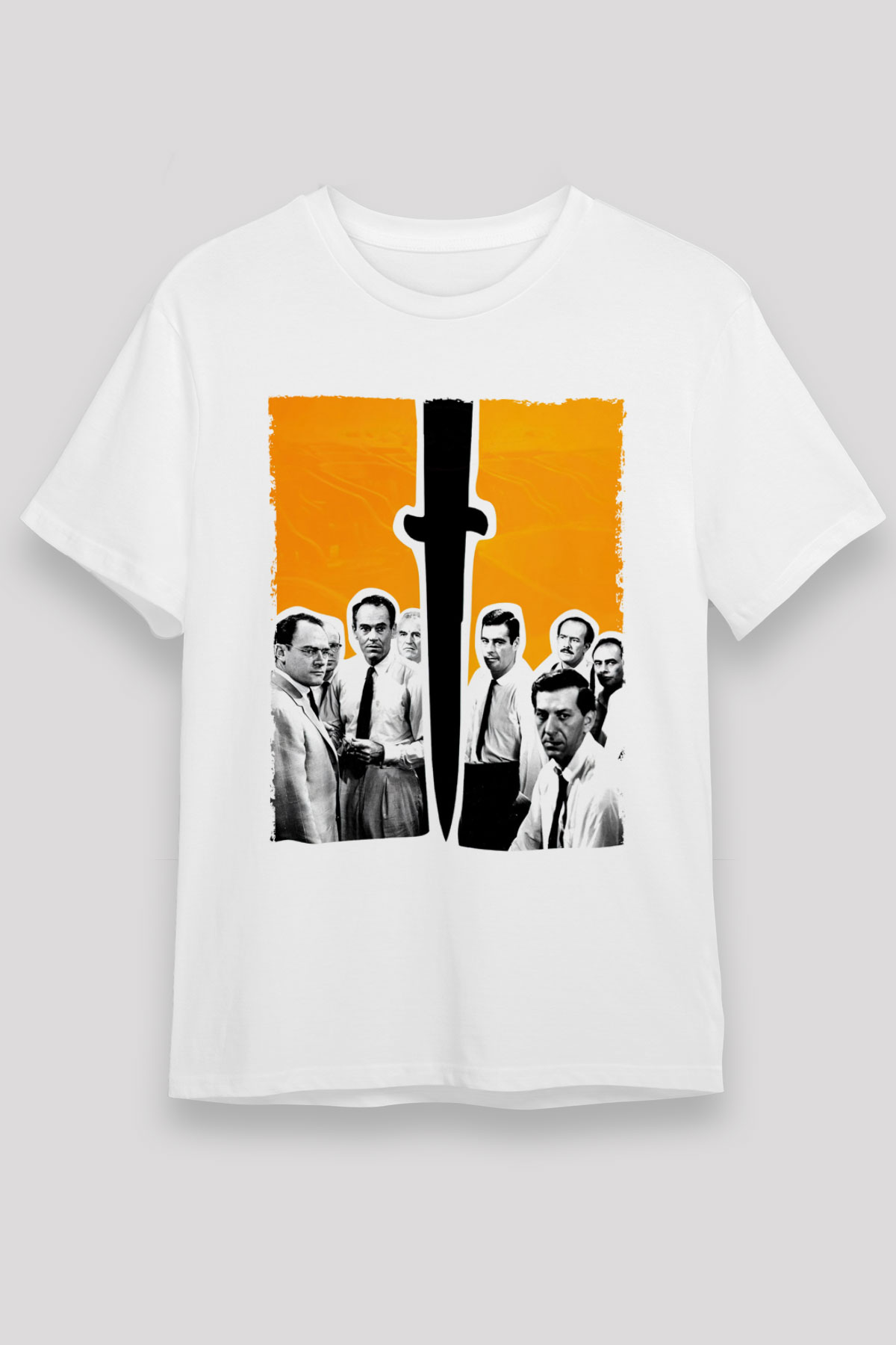 Unisex 12 Öfkeli Adam-12 Angry Men Baskılı Beyaz Tişört