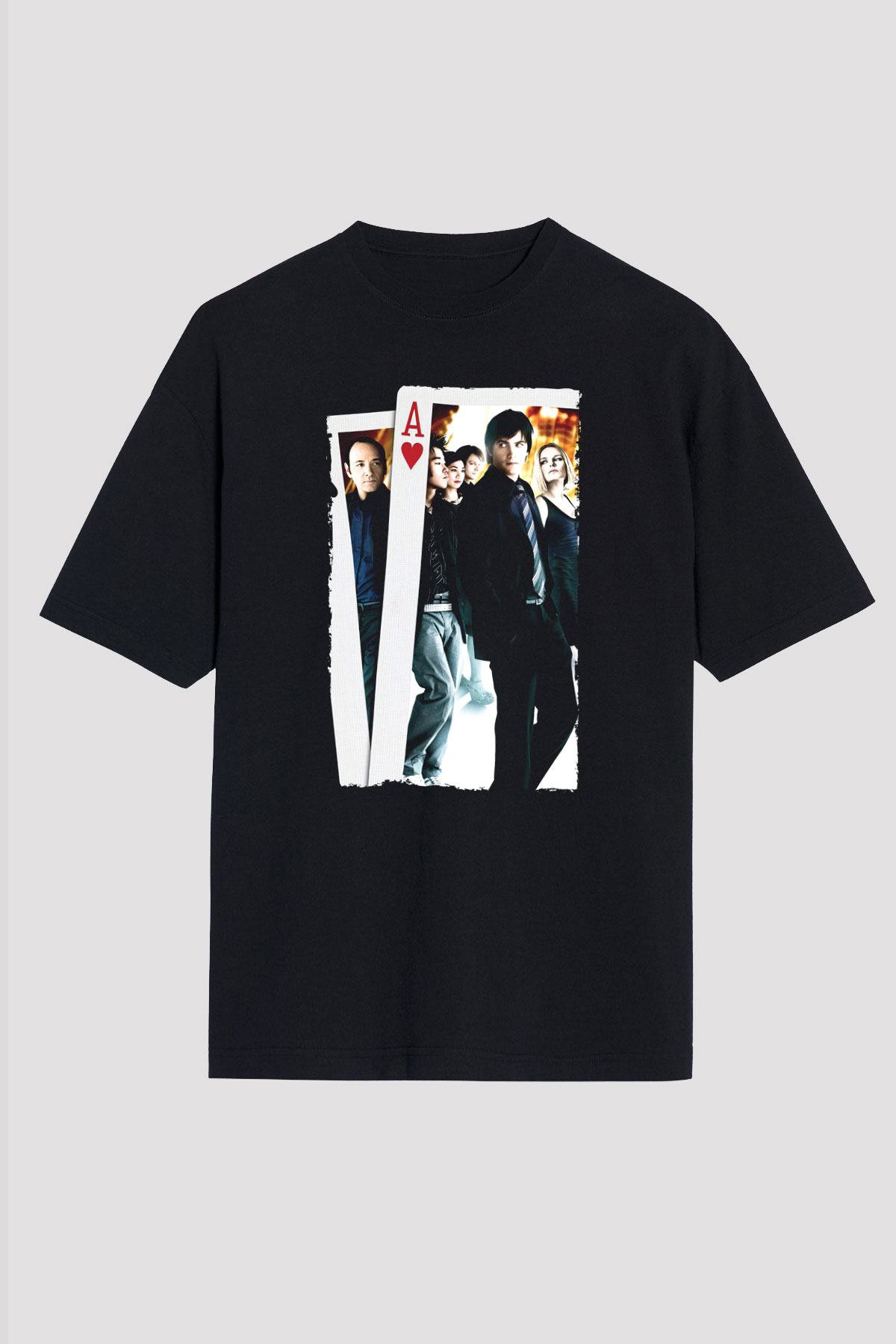 Unisex 21 Baskılı Siyah Oversize Tişört