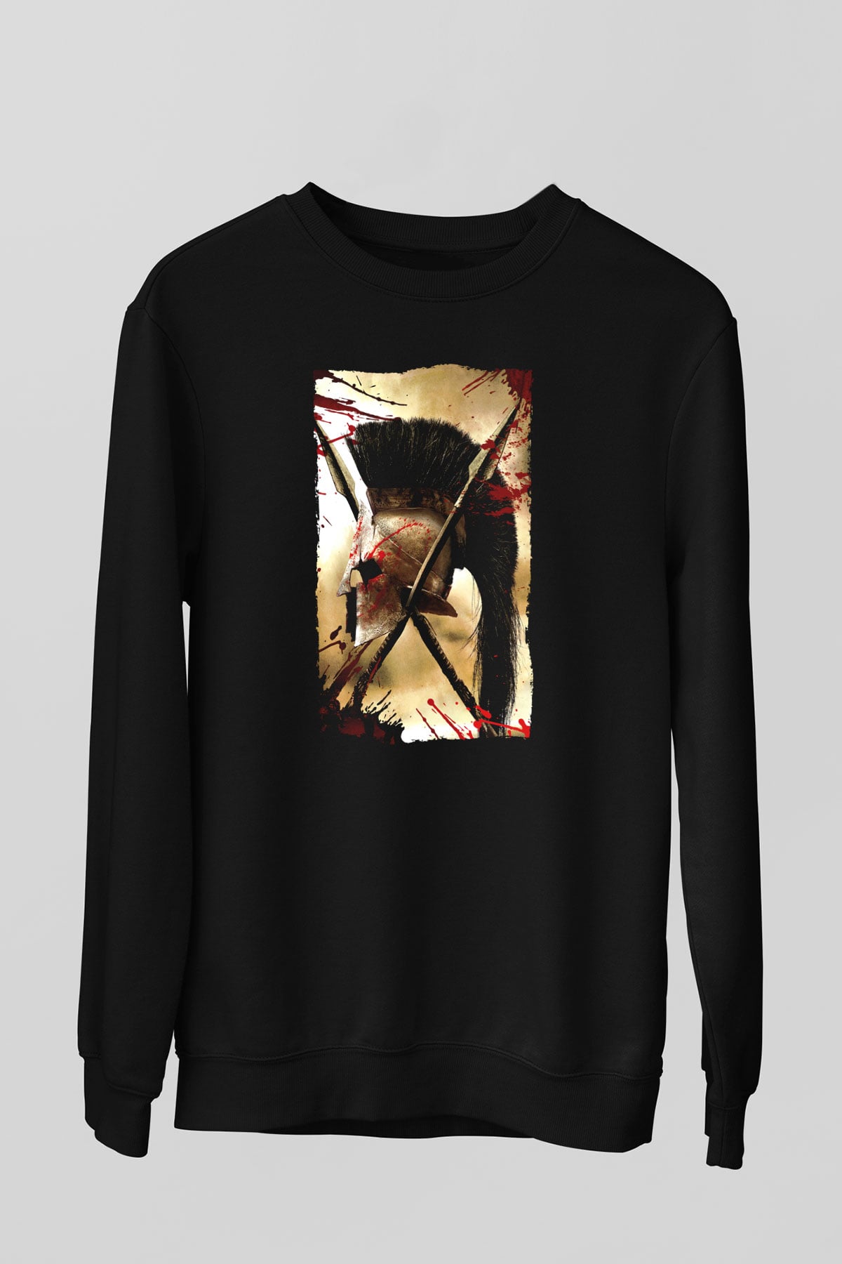 Unisex 300 Baskılı Siyah Sweatshirt