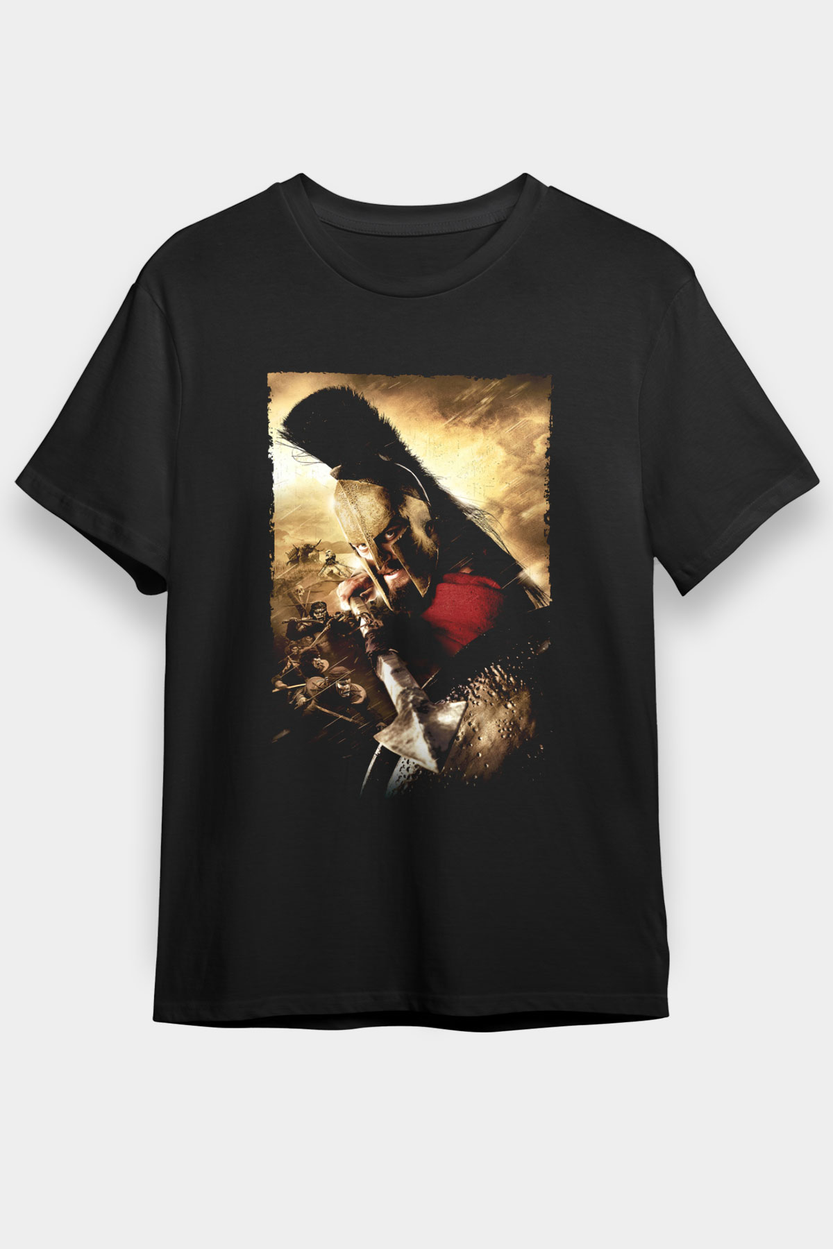 Unisex 300 Baskılı Siyah Tshirt