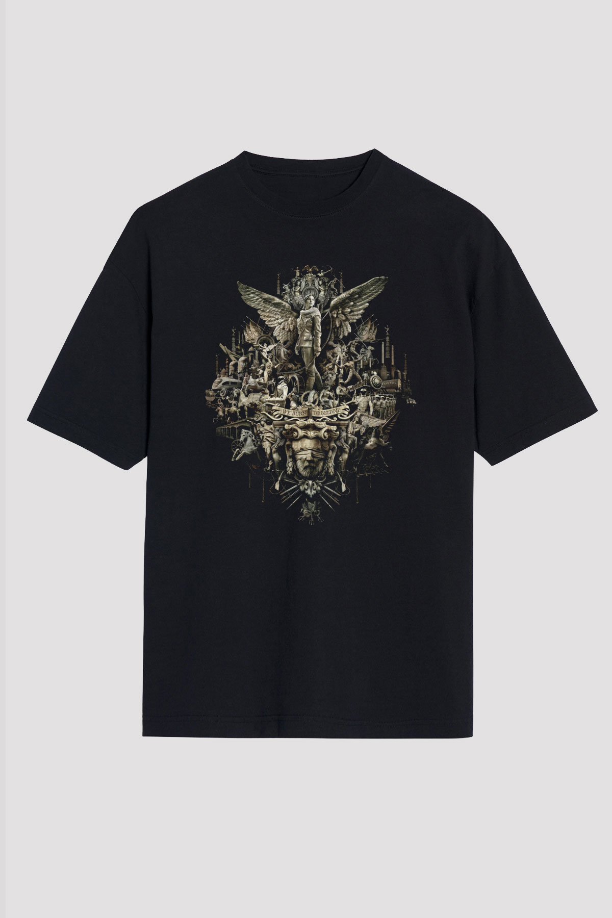 Unisex Açlık Oyunları (The Hunger Games) Baskılı Siyah Oversize Tişört